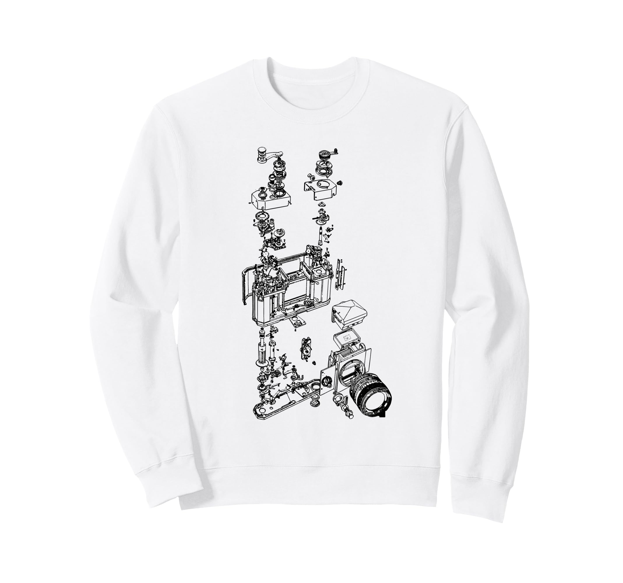 Film Camera Diagram Photography Sweatshirt - Fun Novelty Design for Adults - T-Shirt, Sweatshirt, Hoodie
