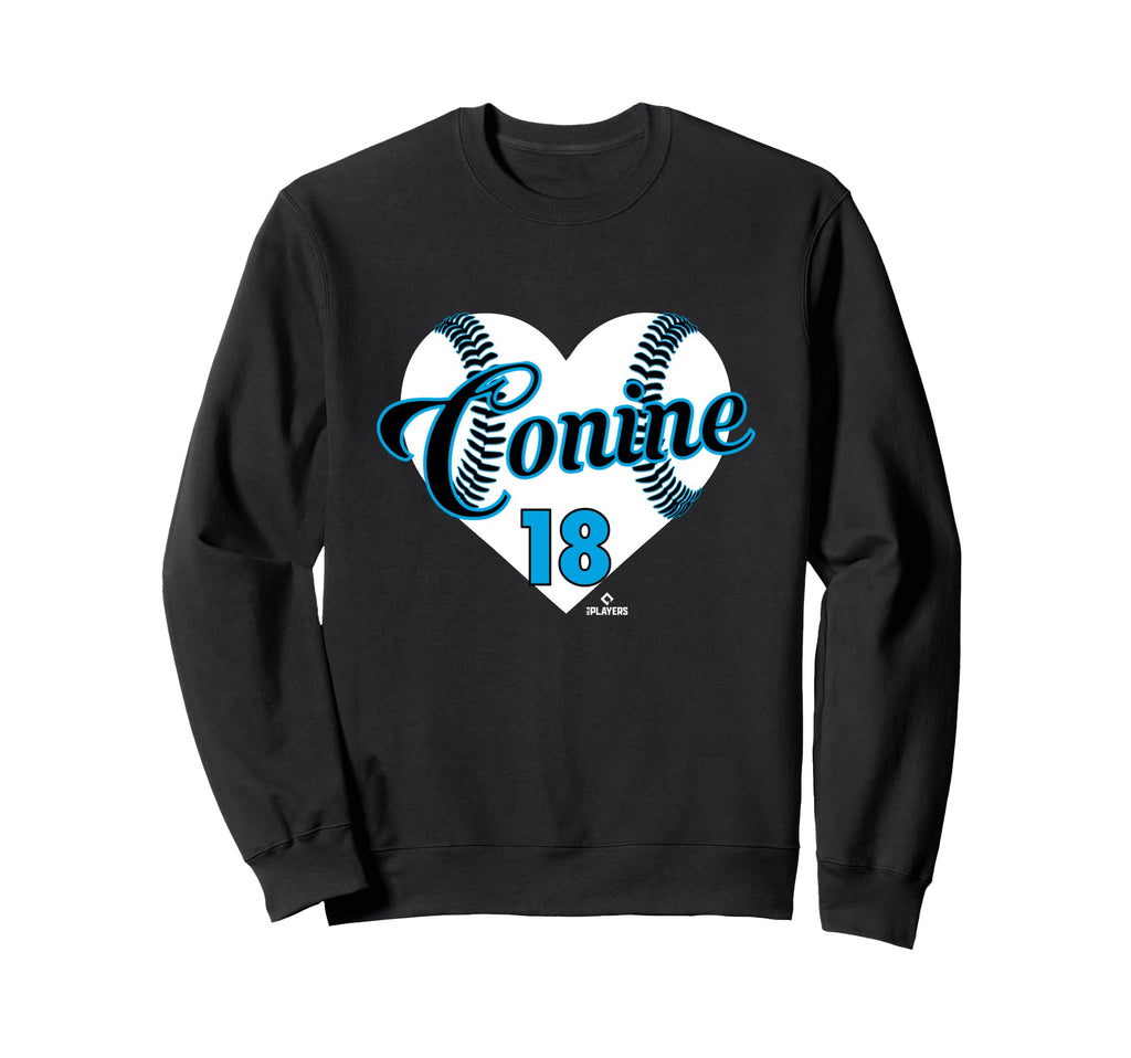 Baseball Heart Griffin Conine Miami Sweatshirt - Graphic Print for Adults - T-Shirt, Sweatshirt, Hoodie