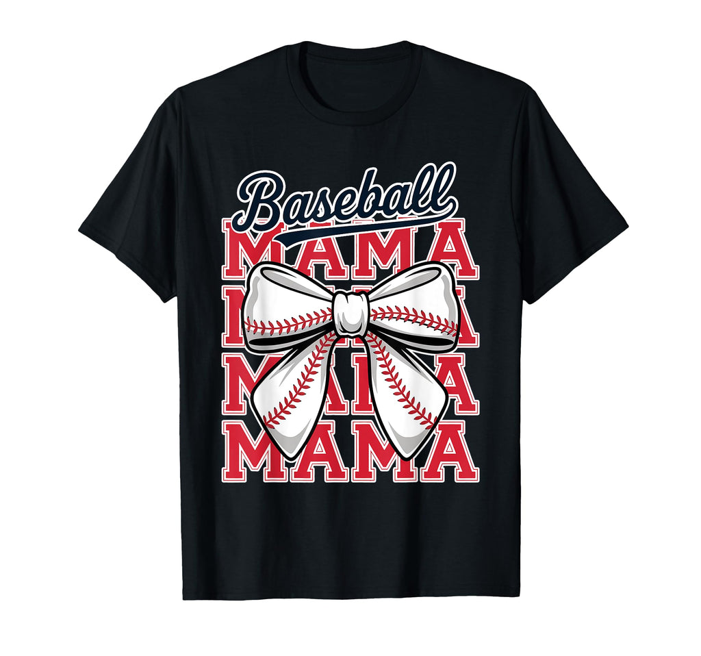 Baseball Mama Coquette Bow Game Day T-Shirt - Minimalist Print Men Women - T-Shirt, Sweatshirt, Hoodie