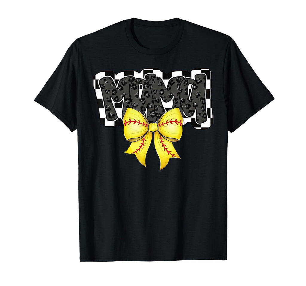 Black Softball Mama Game Day Leopard T-Shirt - Streetwear Style Men Women - T-Shirt, Sweatshirt, Hoodie