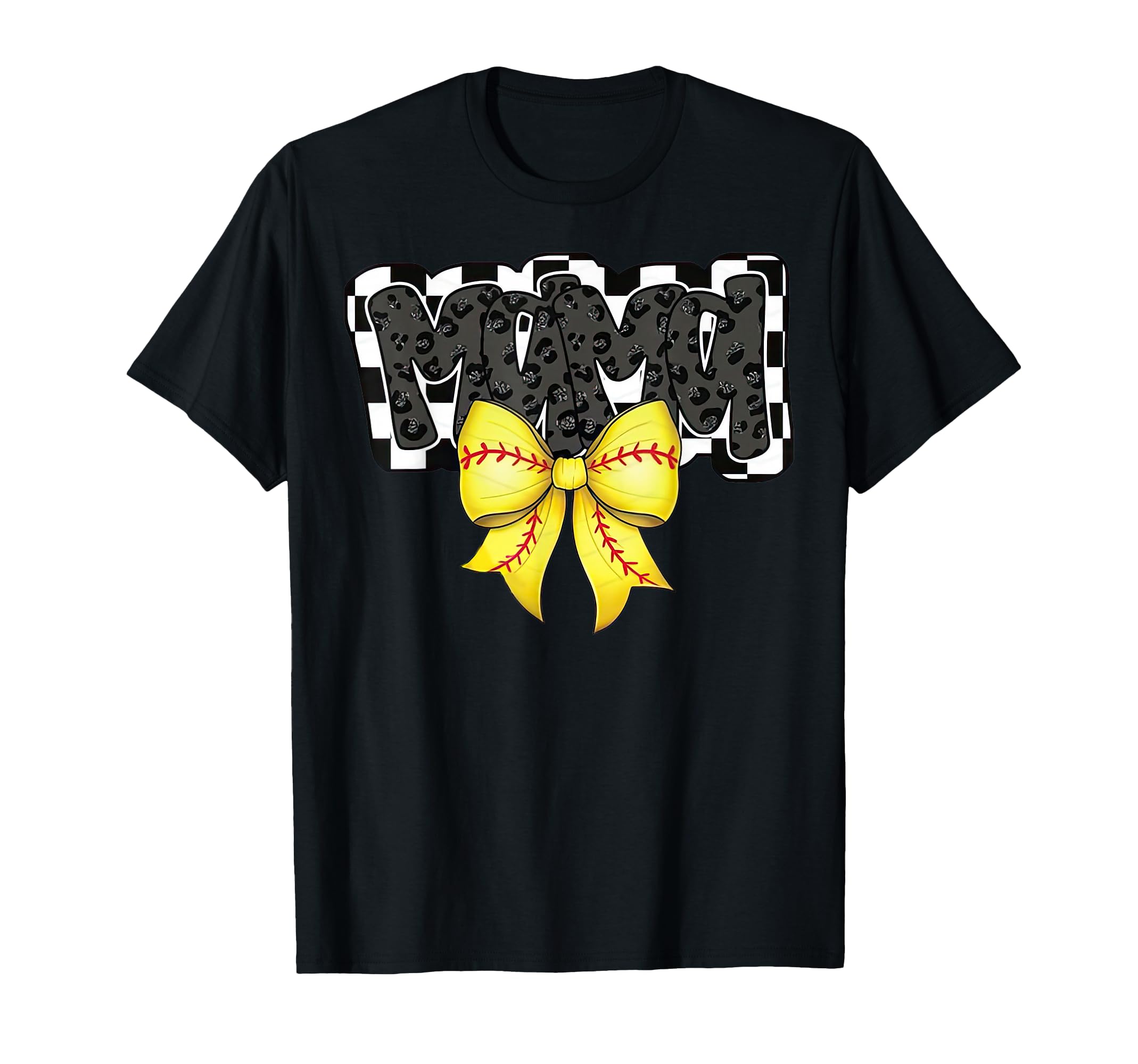Black Softball Mama Game Day Leopard T-Shirt - Streetwear Style Men Women - T-Shirt, Sweatshirt, Hoodie