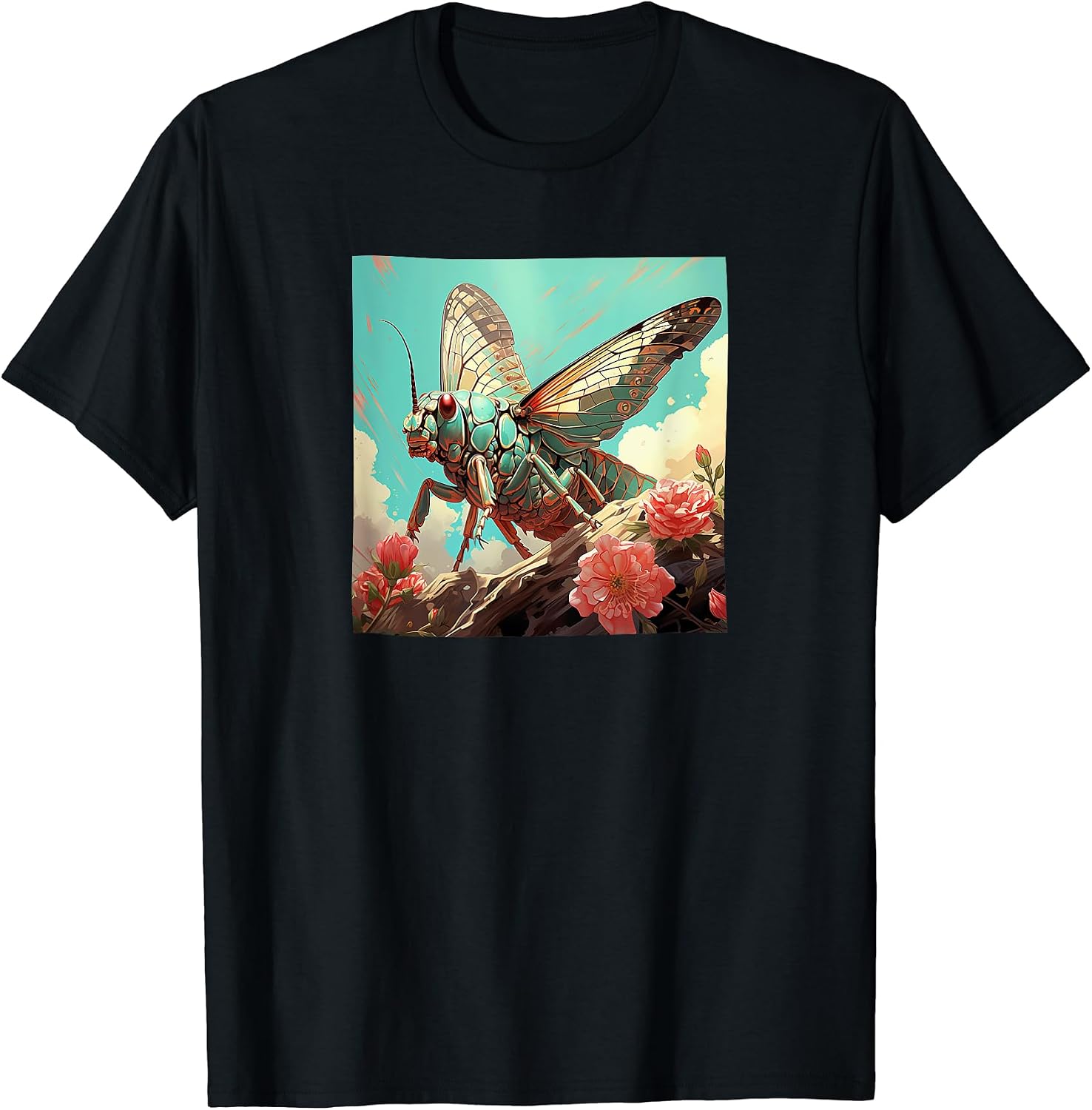 Locust Flowers Colorful Merch - Adult & Kids T-Shirts, Sweatshirts & Hoodies apparel design preview 1