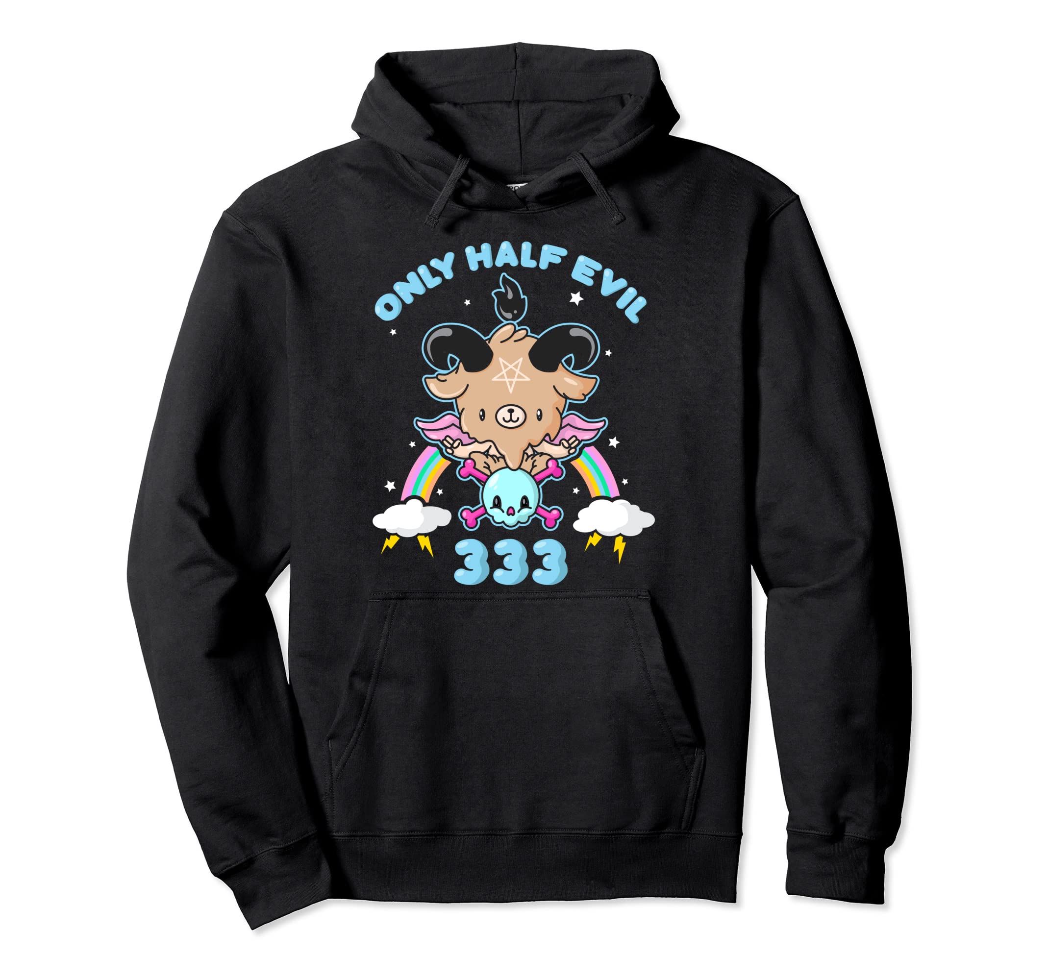 Only Half Evil 333 Pastel Goth Yami Hoodie - Aesthetic Graphic Unisex - T-Shirt, Sweatshirt, Hoodie