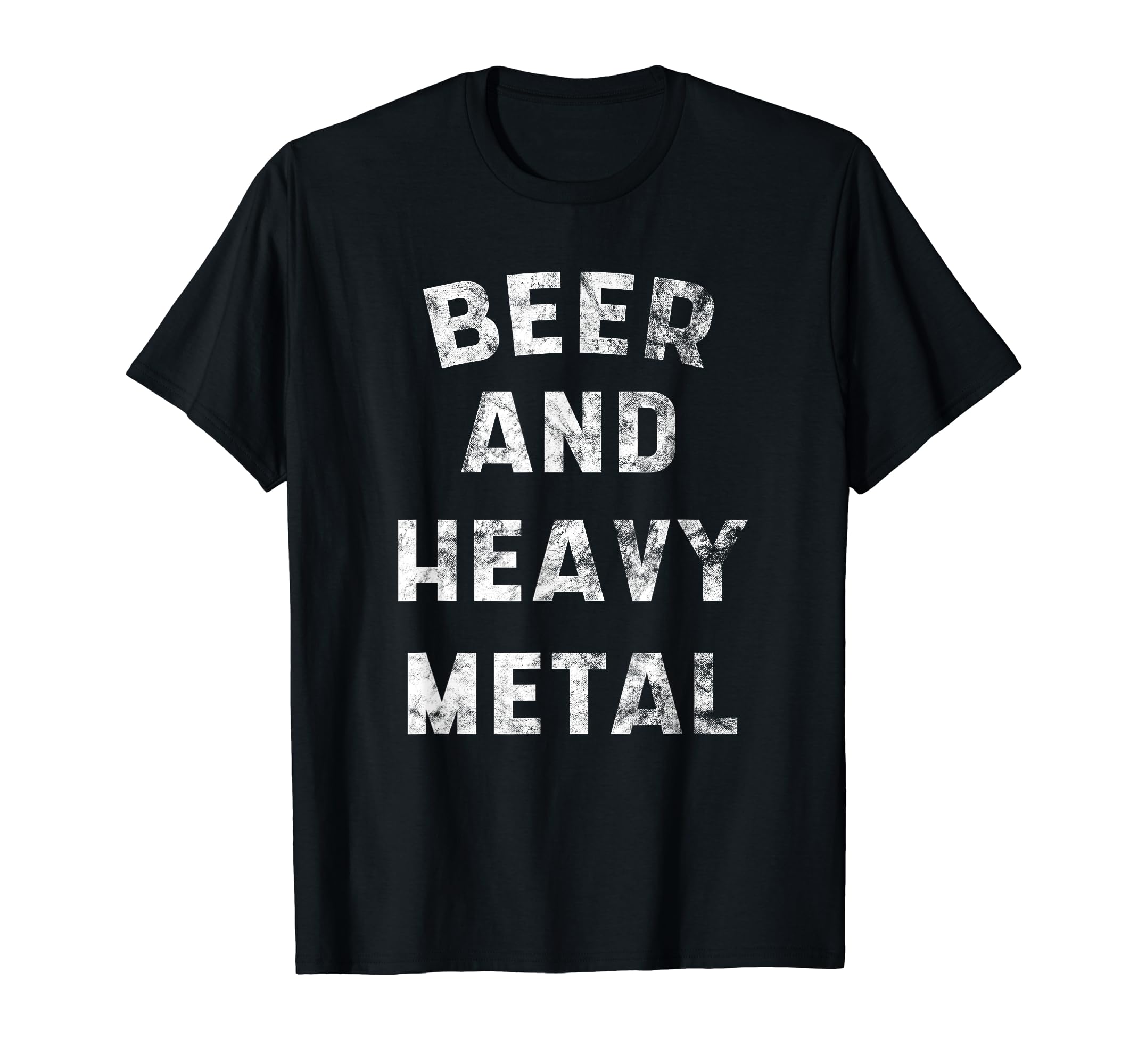 Distressed Beer And Heavy Metal Music T-Shirt - Graphic Print Unisex - T-Shirt, Sweatshirt, Hoodie
