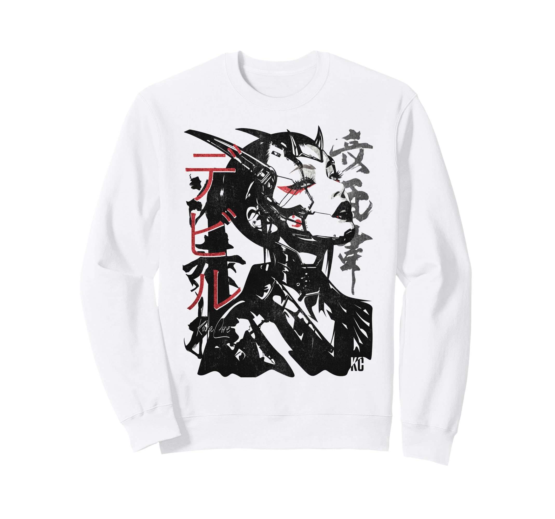 Japanese Streetwear Cyberpunk Y2K Sweatshirt - Minimalist Print for Adults - T-Shirt, Sweatshirt, Hoodie