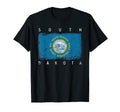 South Dakota Distressed Home State Flag T-Shirt - Custom Art Print Unisex - T-Shirt, Sweatshirt, Hoodie