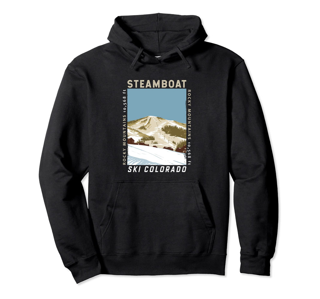 Steamboat Ski Area Colorado Hoodie - Aesthetic Graphic for Adults - T-Shirt, Sweatshirt, Hoodie