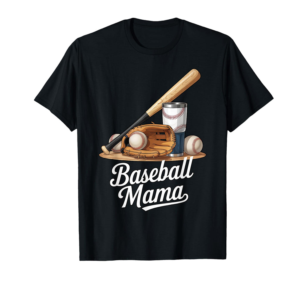 Baseball Mama Family Bat Glove Sports T-Shirt - Graphic Print Men Women - T-Shirt, Sweatshirt, Hoodie