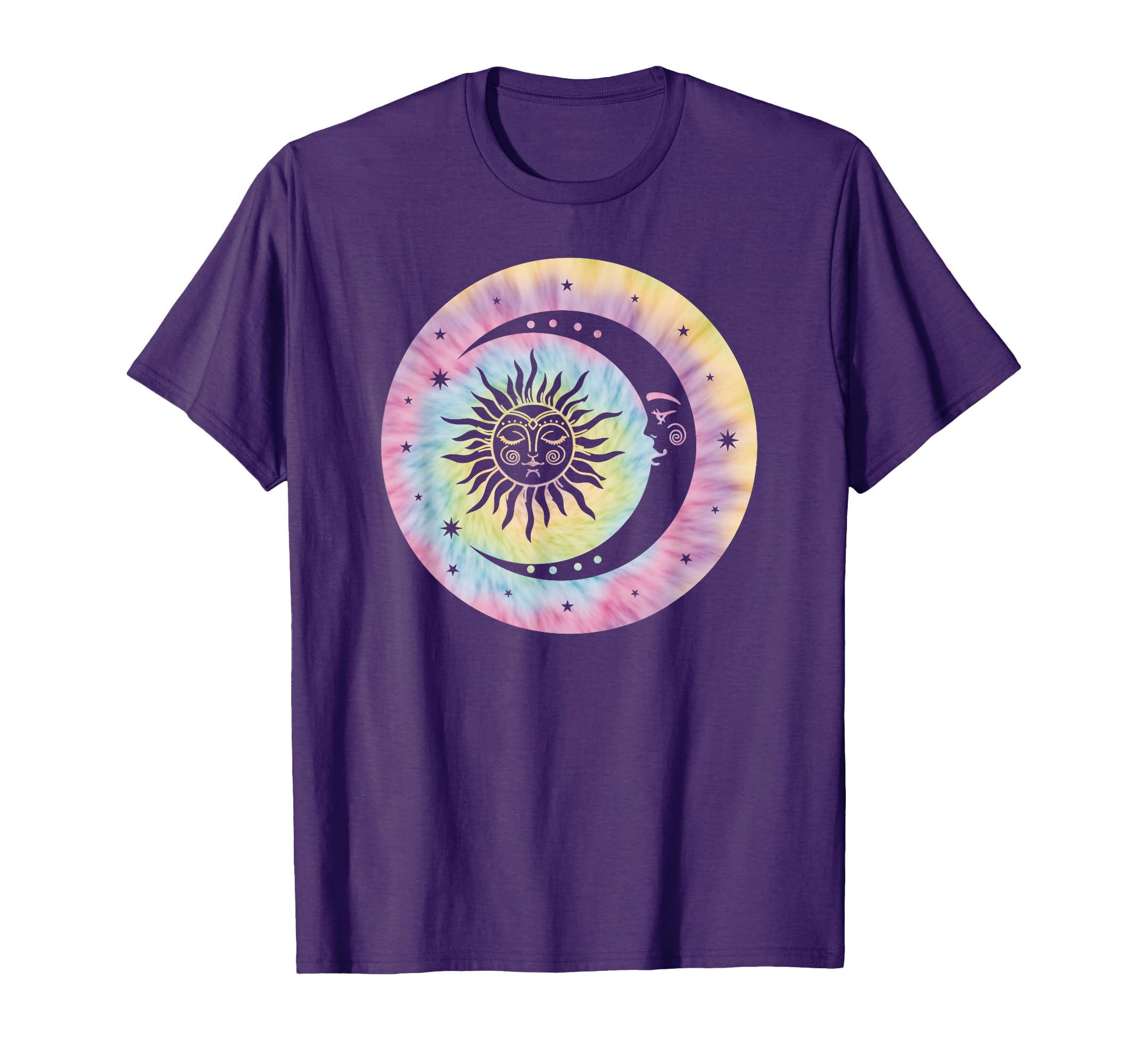Boho Tie Dye Hippie Moon Sun Stars T-Shirt - Novelty Apparel Unisex - T-Shirt, Sweatshirt, Hoodie