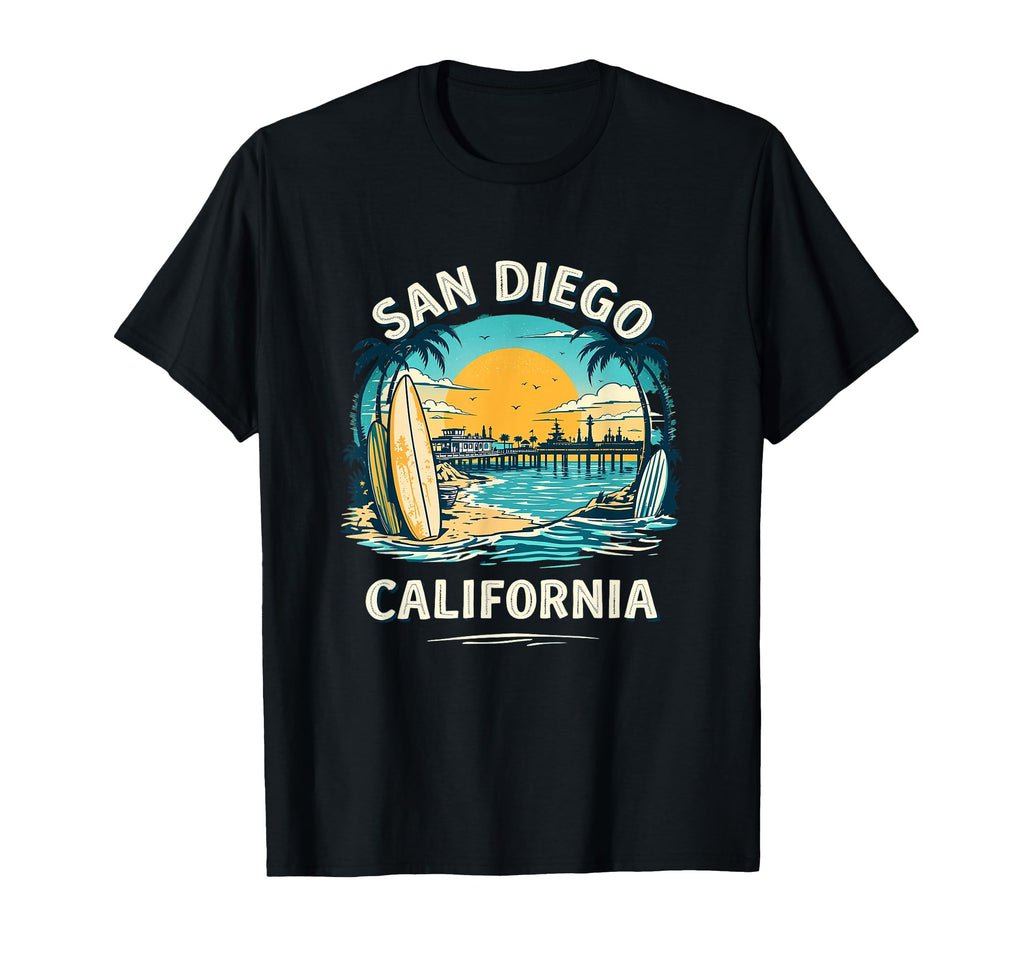 San Diego California Sunset Skyline T-Shirt - Minimalist Print Unisex - T-Shirt, Sweatshirt, Hoodie
