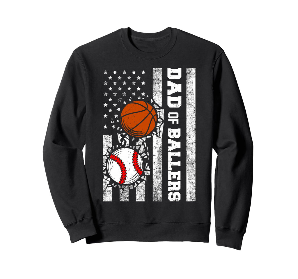 Dad Ballers Funny Usa Flag Sweatshirt - Minimalist Print for Adults - T-Shirt, Sweatshirt, Hoodie