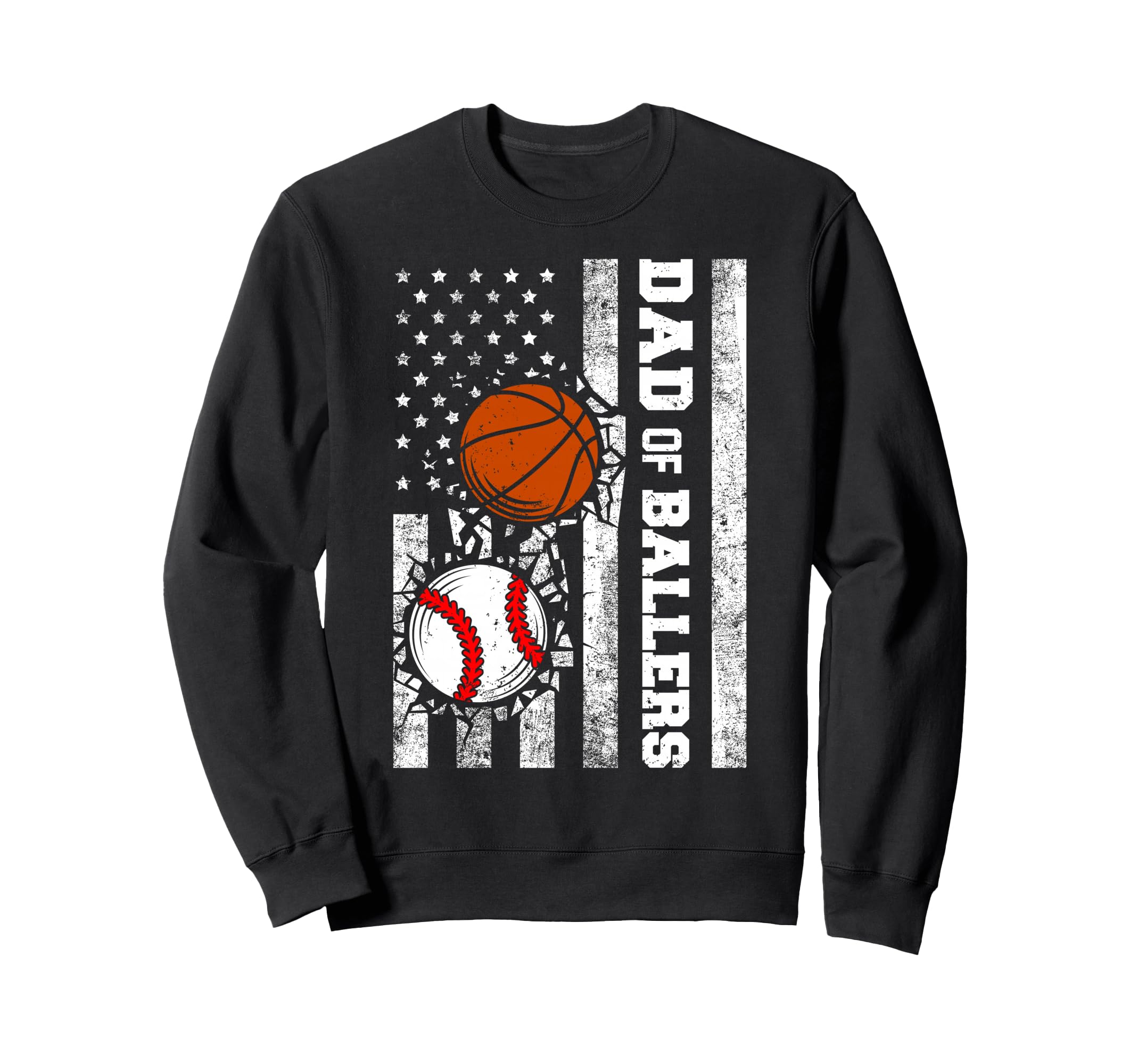 Dad Ballers Funny Usa Flag Sweatshirt - Minimalist Print for Adults - T-Shirt, Sweatshirt, Hoodie