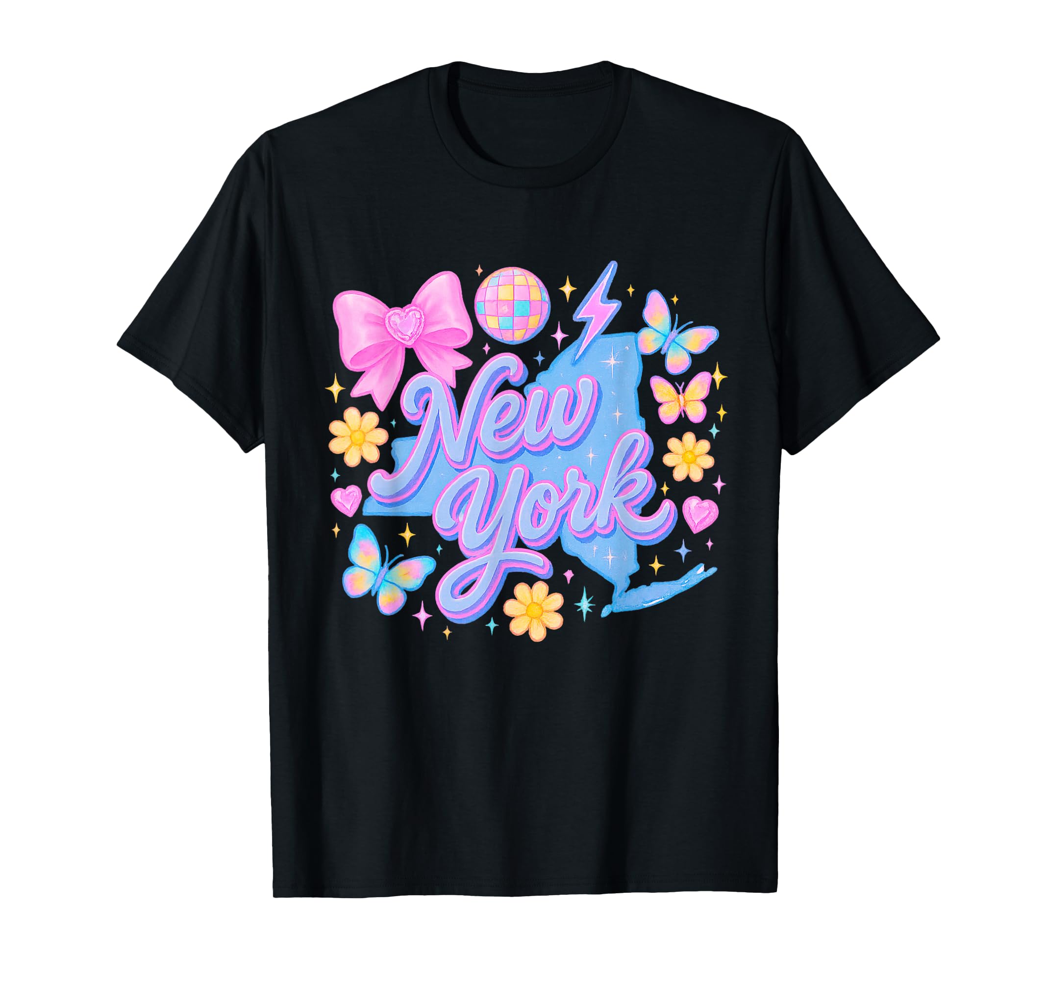 New York Y2K Coquette Aesthetic Bow T-Shirt - Graphic Print for Adults - T-Shirt, Sweatshirt, Hoodie