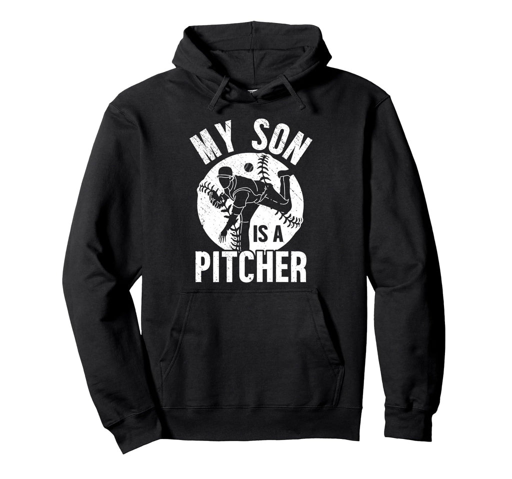 My Son Is Baseball Pitcher Mom Baseball Hoodie - Unique Graphic for Adults - T-Shirt, Sweatshirt, Hoodie