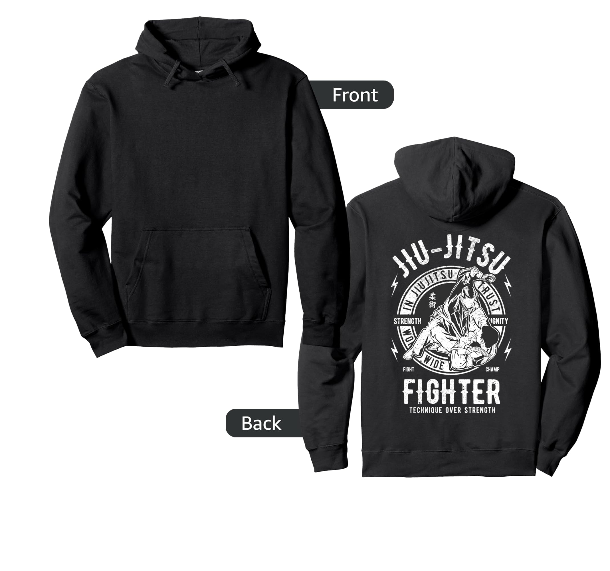 Jiu Jitsu Bjj Zip Brazilian Jiu Jitsu Hoodie - Graphic Print for Adults - T-Shirt, Sweatshirt, Hoodie