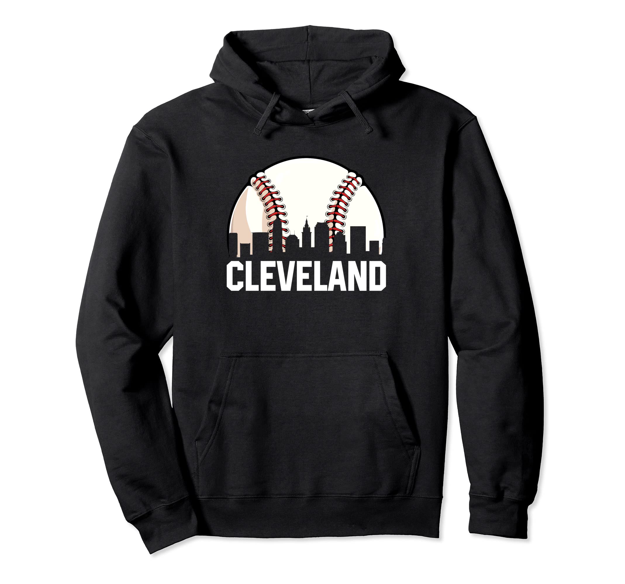 Cleveland Cityscape Dad Baseball Hoodie - Fun Novelty Design for Adults - T-Shirt, Sweatshirt, Hoodie