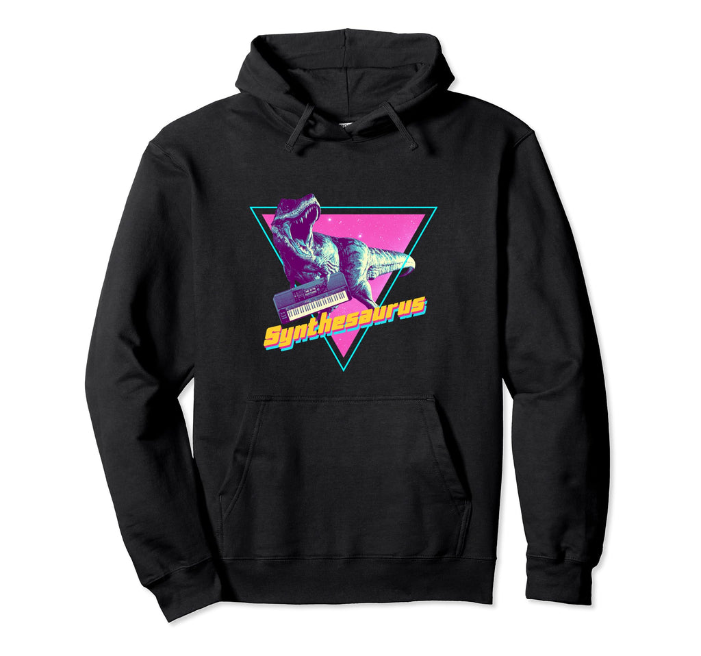 Synthesaurus Tyrannosaurus Synthesizer Hoodie - Trendy Graphic Unisex - T-Shirt, Sweatshirt, Hoodie
