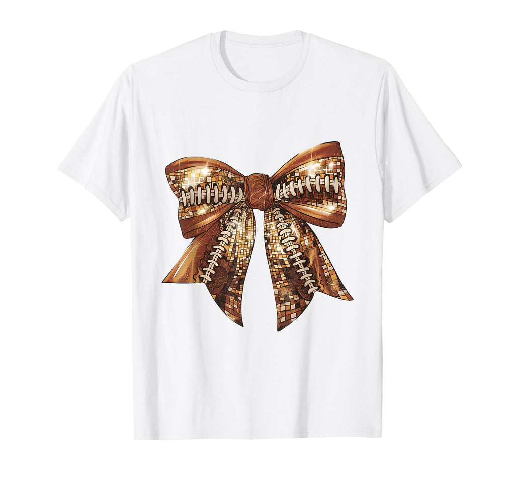 Bow Coquette Disco Football Autumn T-Shirt - Streetwear Style for Adults - T-Shirt, Sweatshirt, Hoodie