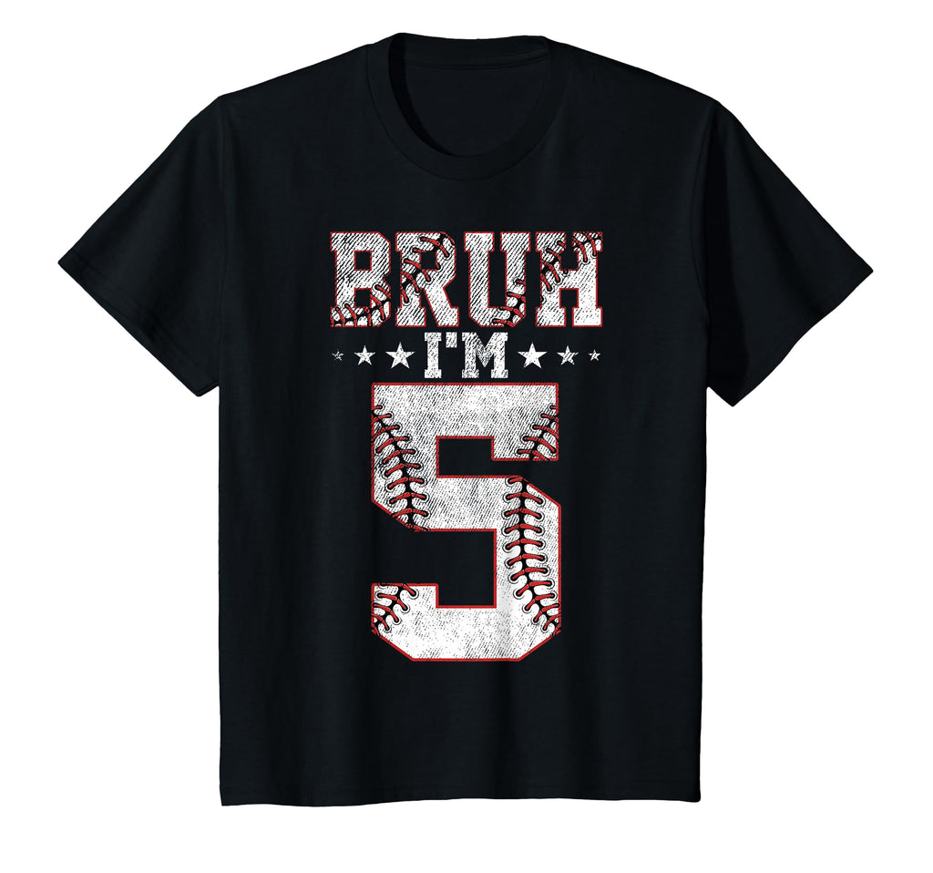 Bruh 5Th Birthday Baseball Bruh Im 5 T-Shirt - Graphic Print for Adults - T-Shirt, Sweatshirt, Hoodie