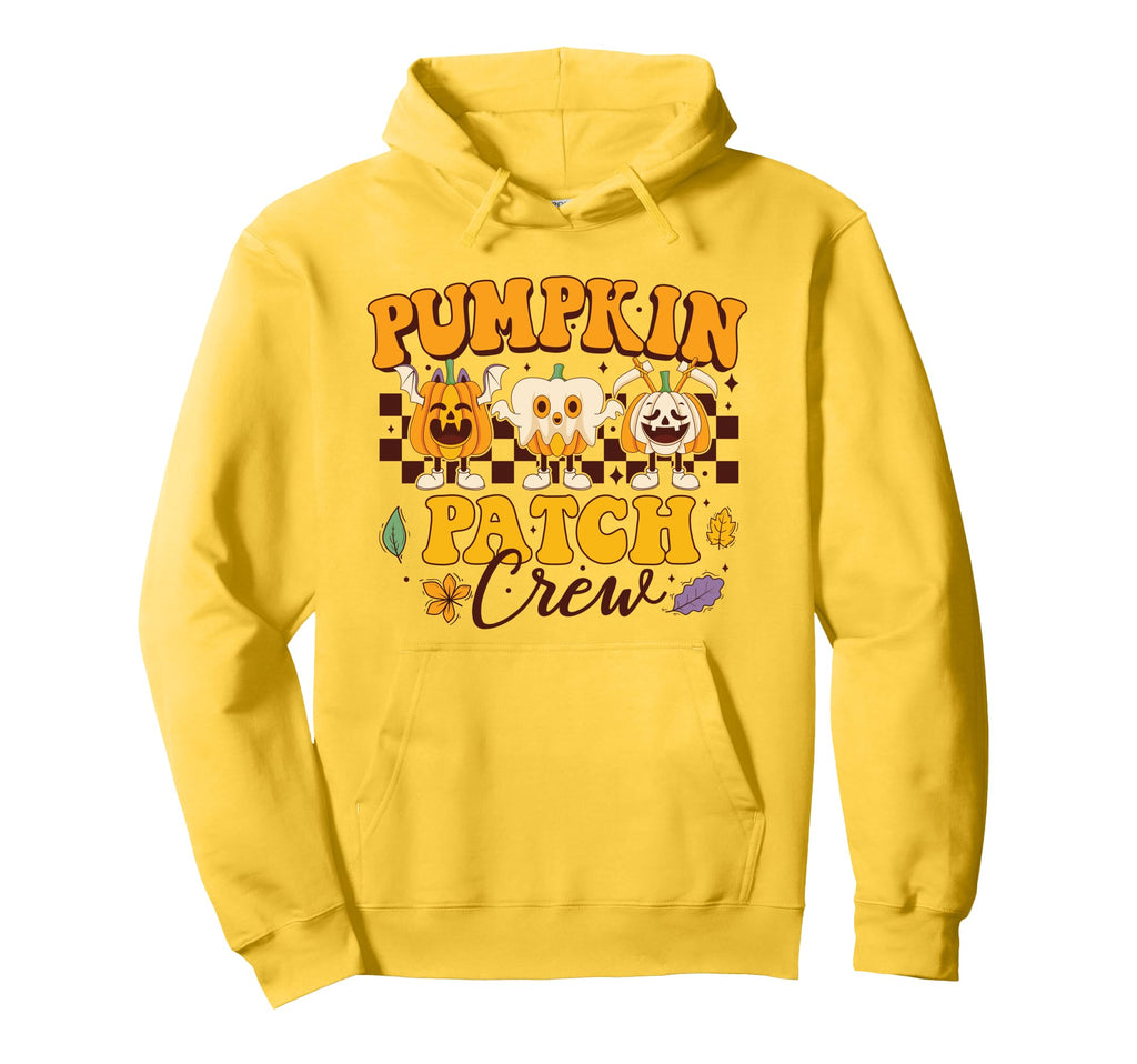 Pumpkin Patchs Crew Fall Autumn Happy Hoodie - Trendy Graphic Men Women - T-Shirt, Sweatshirt, Hoodie