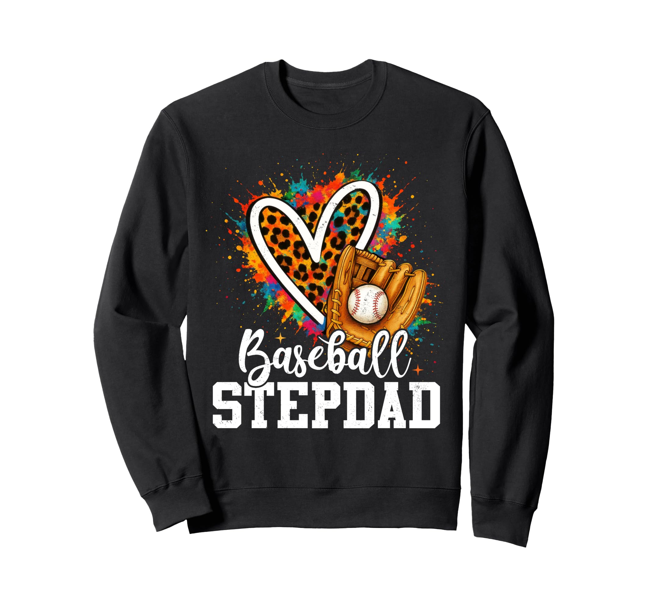 Baseball Stepdad Leopard Sweatshirt - Casual Everyday Wear for Adults - T-Shirt, Sweatshirt, Hoodie