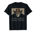 Ram Ranch Really Rocks Cowboy Skull T-Shirt - Graphic Print for Adults - T-Shirt, Sweatshirt, Hoodie