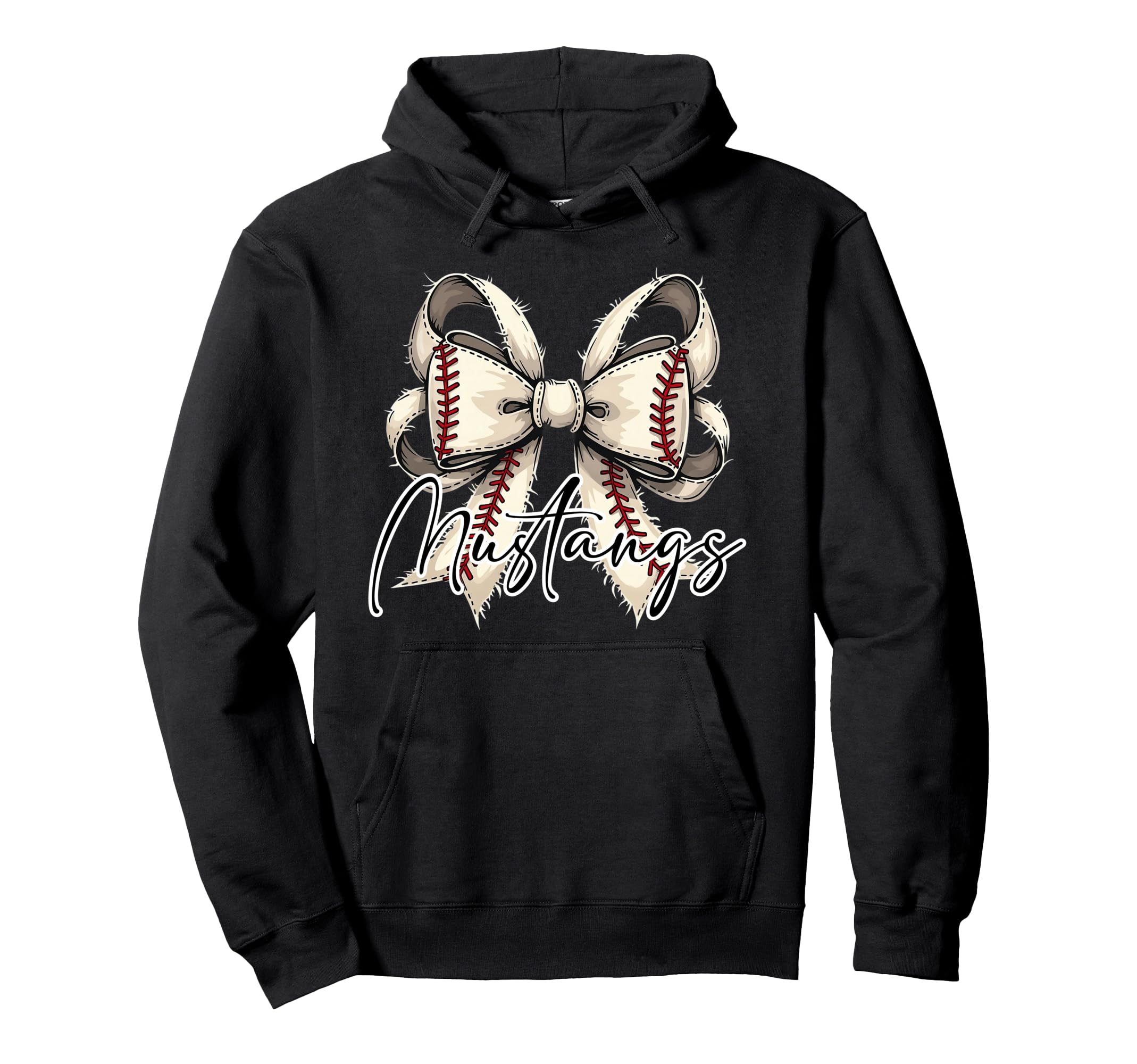 Mustangs Baseball Coquette Bow Game Hoodie - Aesthetic Graphic Men Women - T-Shirt, Sweatshirt, Hoodie