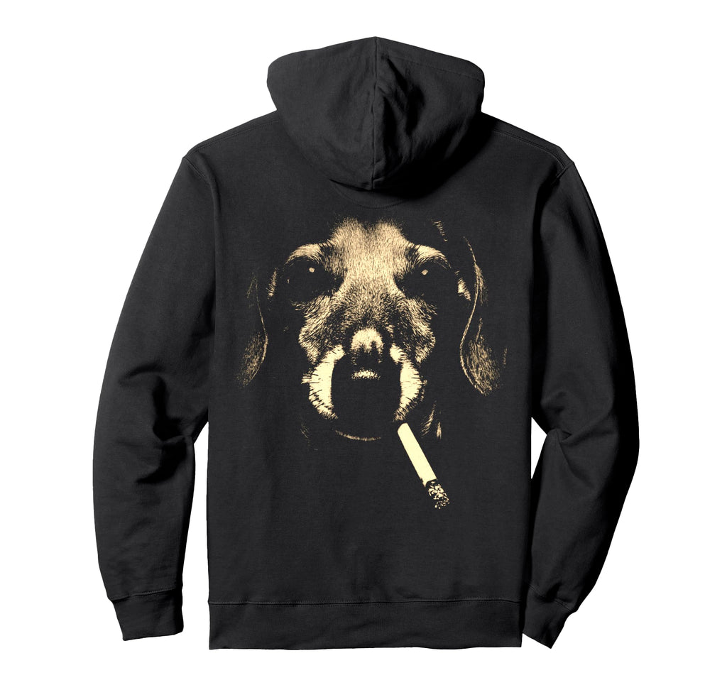 Dachshund Smoking Cigarette Grunge Hoodie - Casual Everyday Wear Unisex - T-Shirt, Sweatshirt, Hoodie
