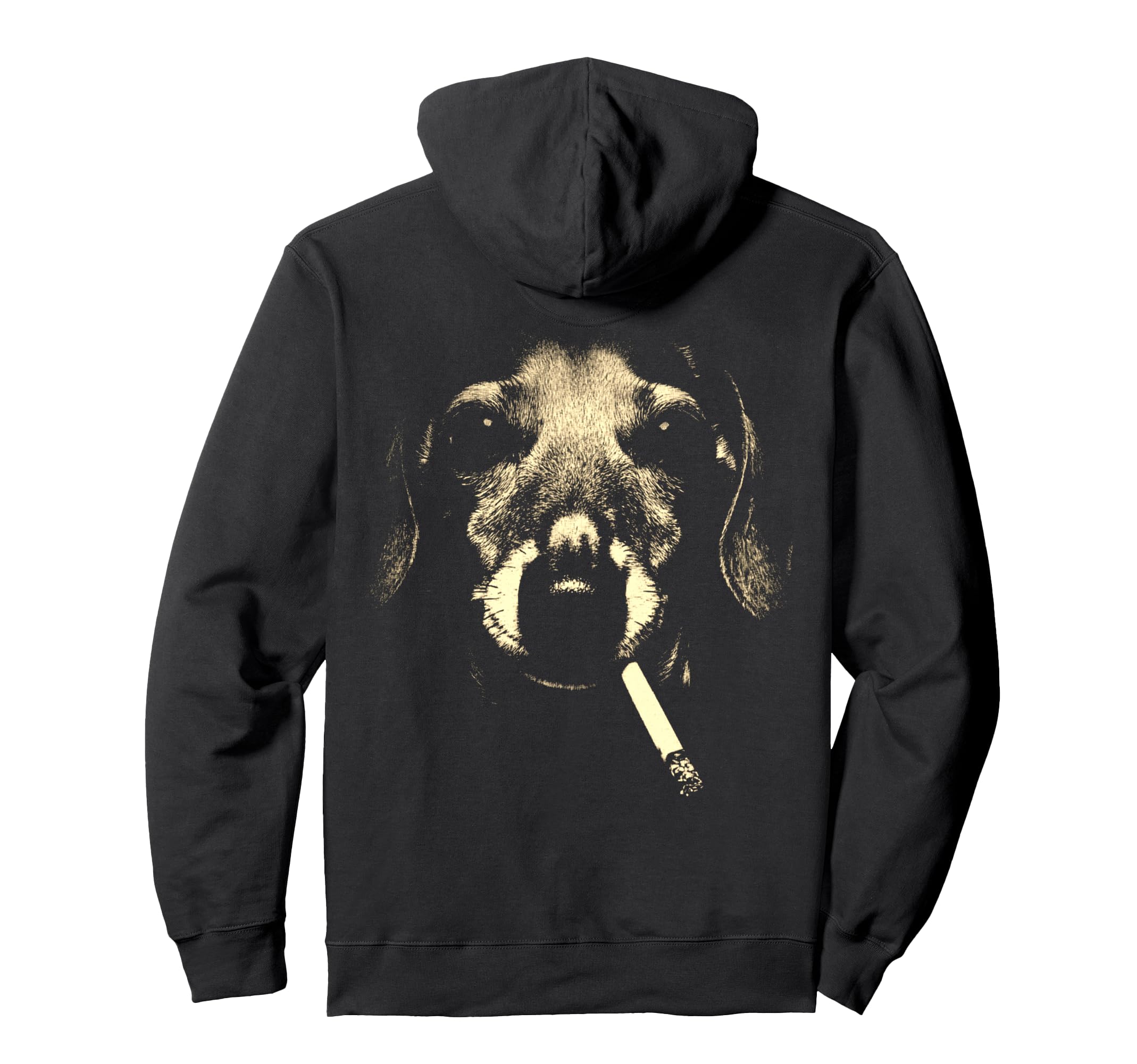 Dachshund Smoking Cigarette Grunge Hoodie - Casual Everyday Wear Unisex - T-Shirt, Sweatshirt, Hoodie
