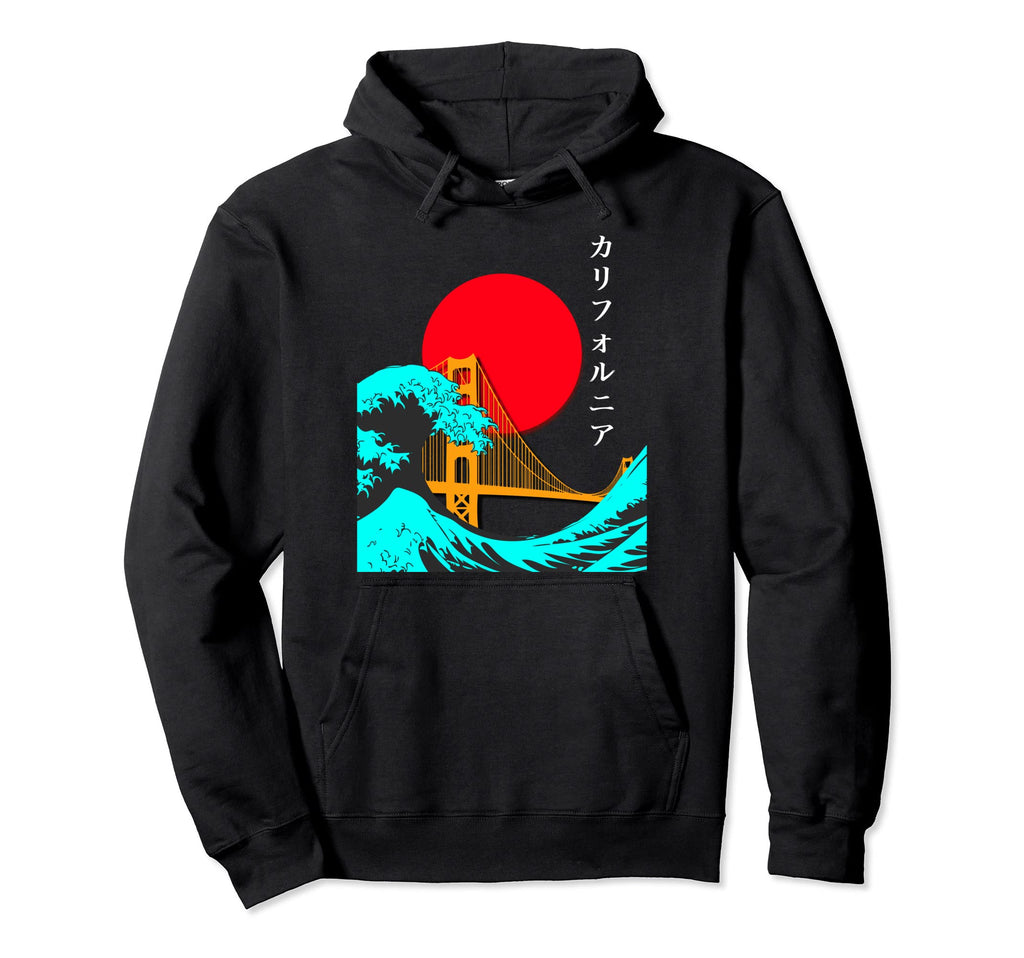 Vaporwave Aesthetic Japanese Writing Hoodie - Fun Novelty Design Men Women - T-Shirt, Sweatshirt, Hoodie
