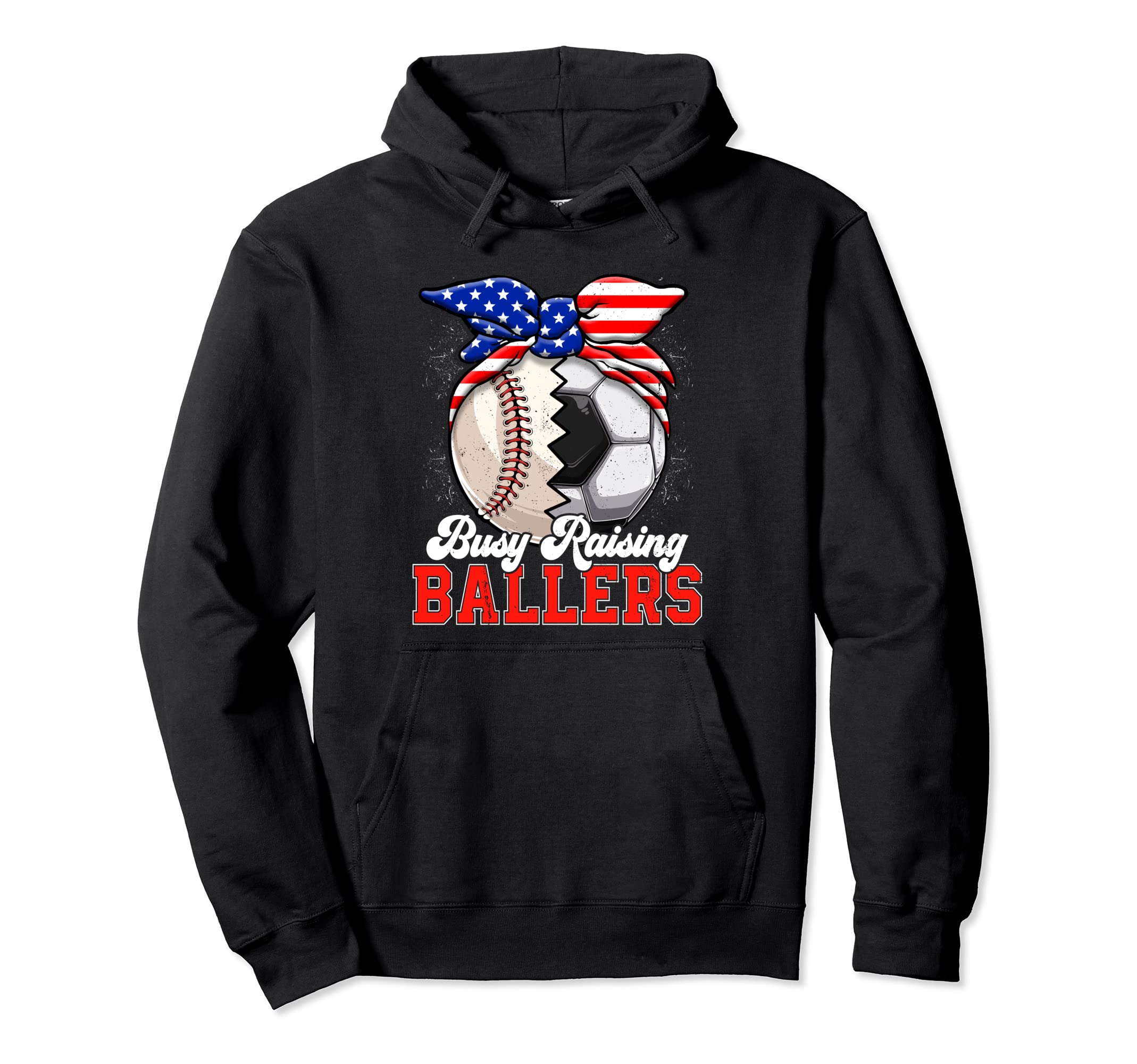 Busy Raising Ballers Baseball Soccer Hoodie - Aesthetic Graphic Unisex - T-Shirt, Sweatshirt, Hoodie