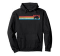 70S Rainbow Stripe Buffalo Distressed Hoodie - Aesthetic Graphic Men Women - T-Shirt, Sweatshirt, Hoodie