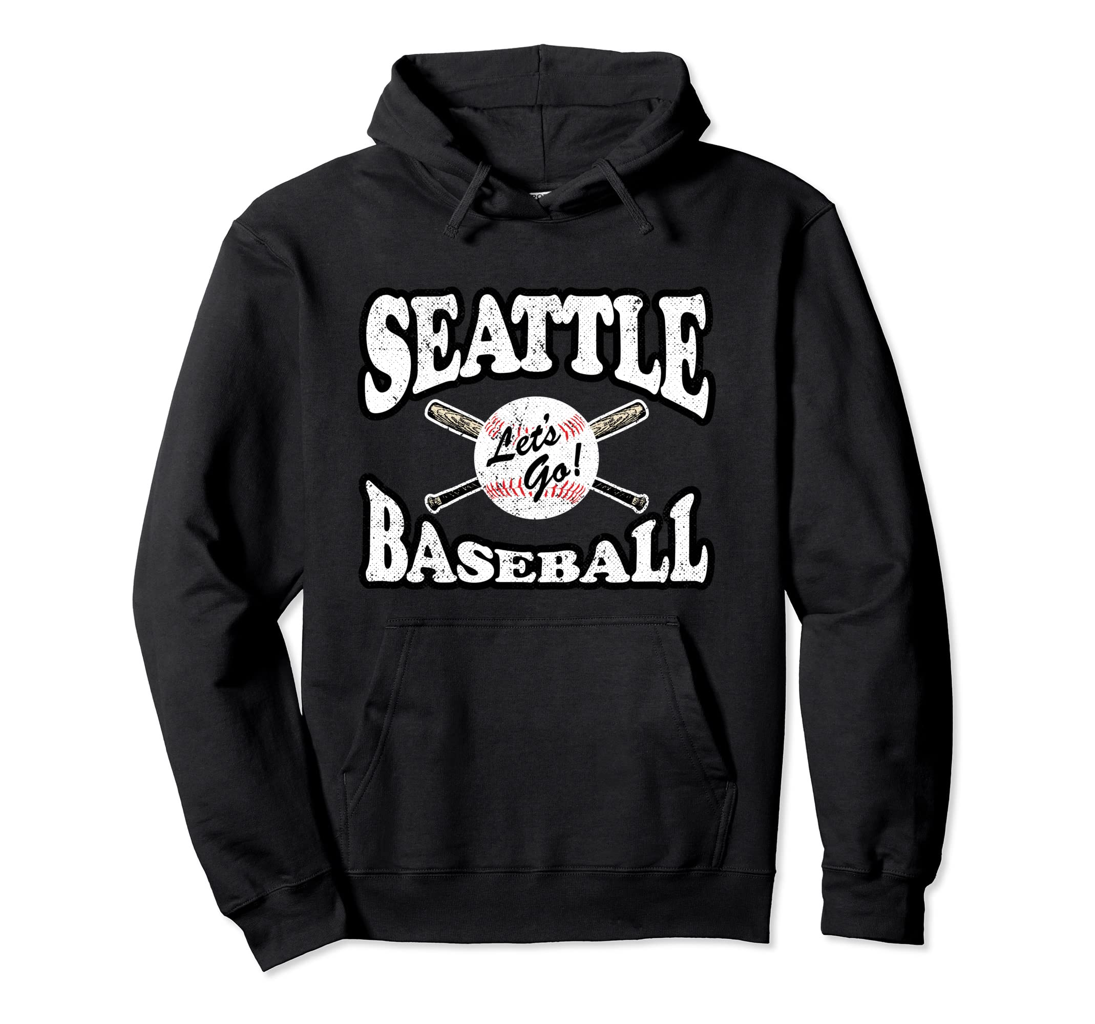 Seattle Baseball Distressed Hoodie - Casual Everyday Wear for Adults - T-Shirt, Sweatshirt, Hoodie