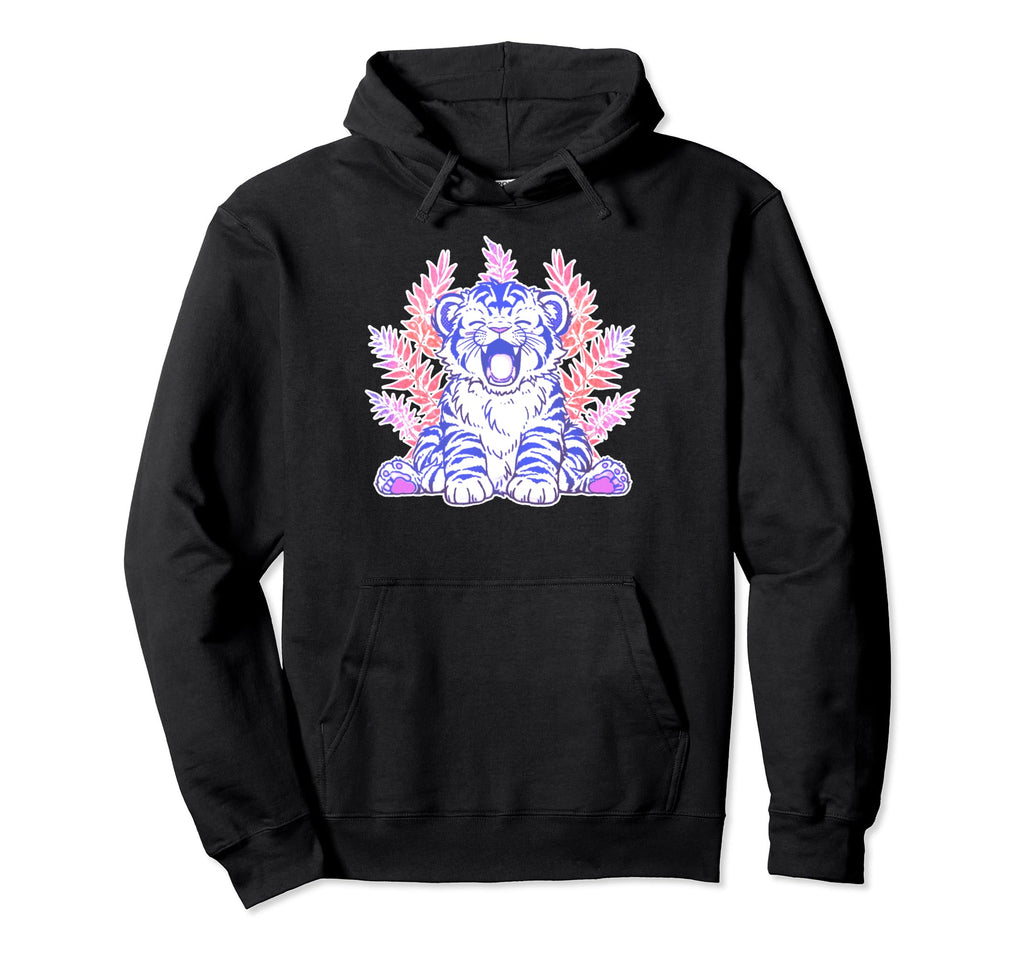 Kawaii Tiger Animal Japanese Vaporwave Hoodie - Novelty Apparel Men Women - T-Shirt, Sweatshirt, Hoodie