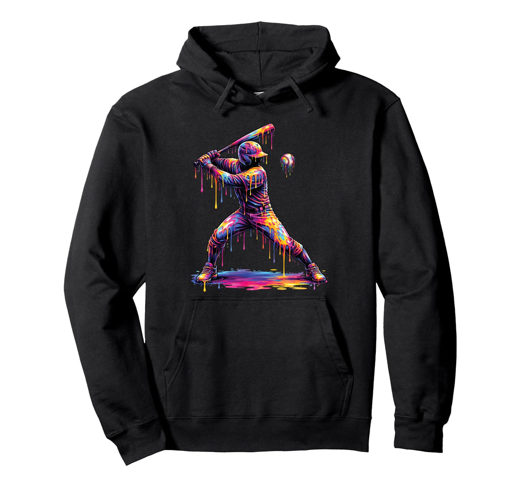 Baseball Drip Ice Cream Melting Paint Hoodie - Novelty Apparel Unisex - T-Shirt, Sweatshirt, Hoodie