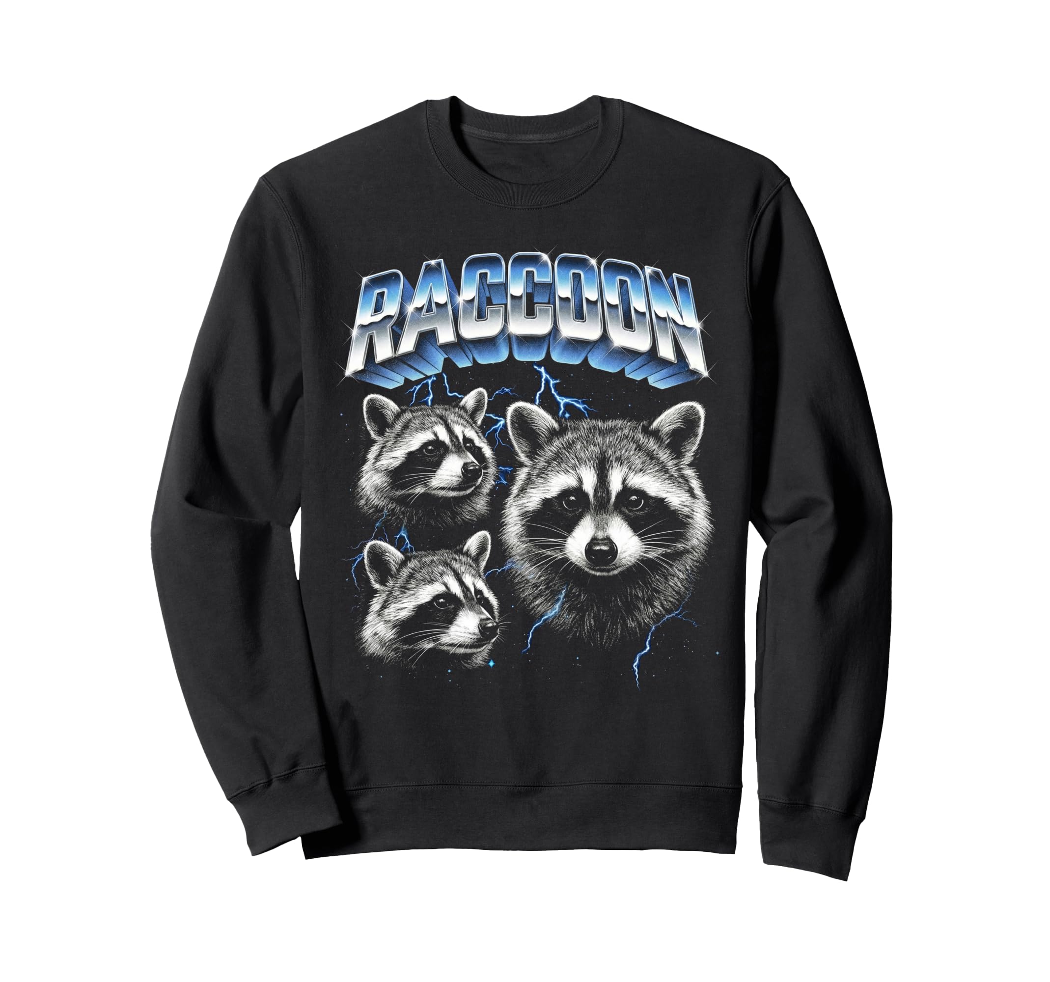 Raccoon 80S Funny Silly Sweatshirt - Casual Everyday Wear Men Women - T-Shirt, Sweatshirt, Hoodie