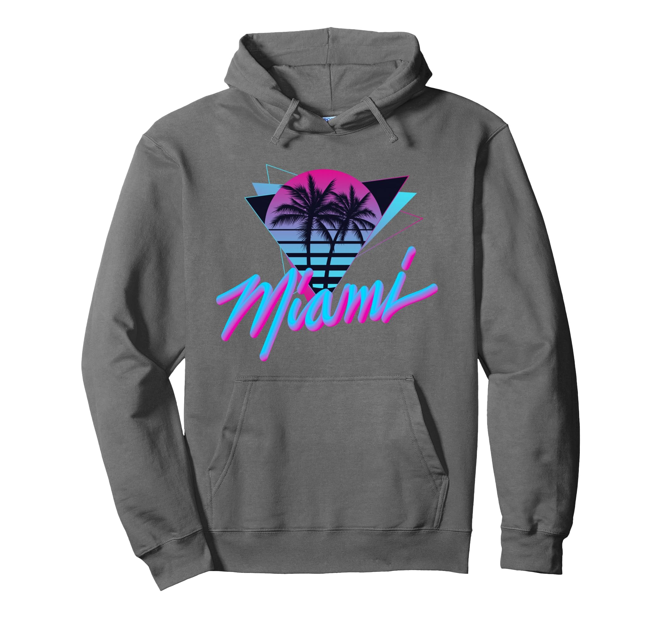 Miami Palm Trees Vaperwave Synthwave Hoodie - Custom Art Print for Adults - T-Shirt, Sweatshirt, Hoodie