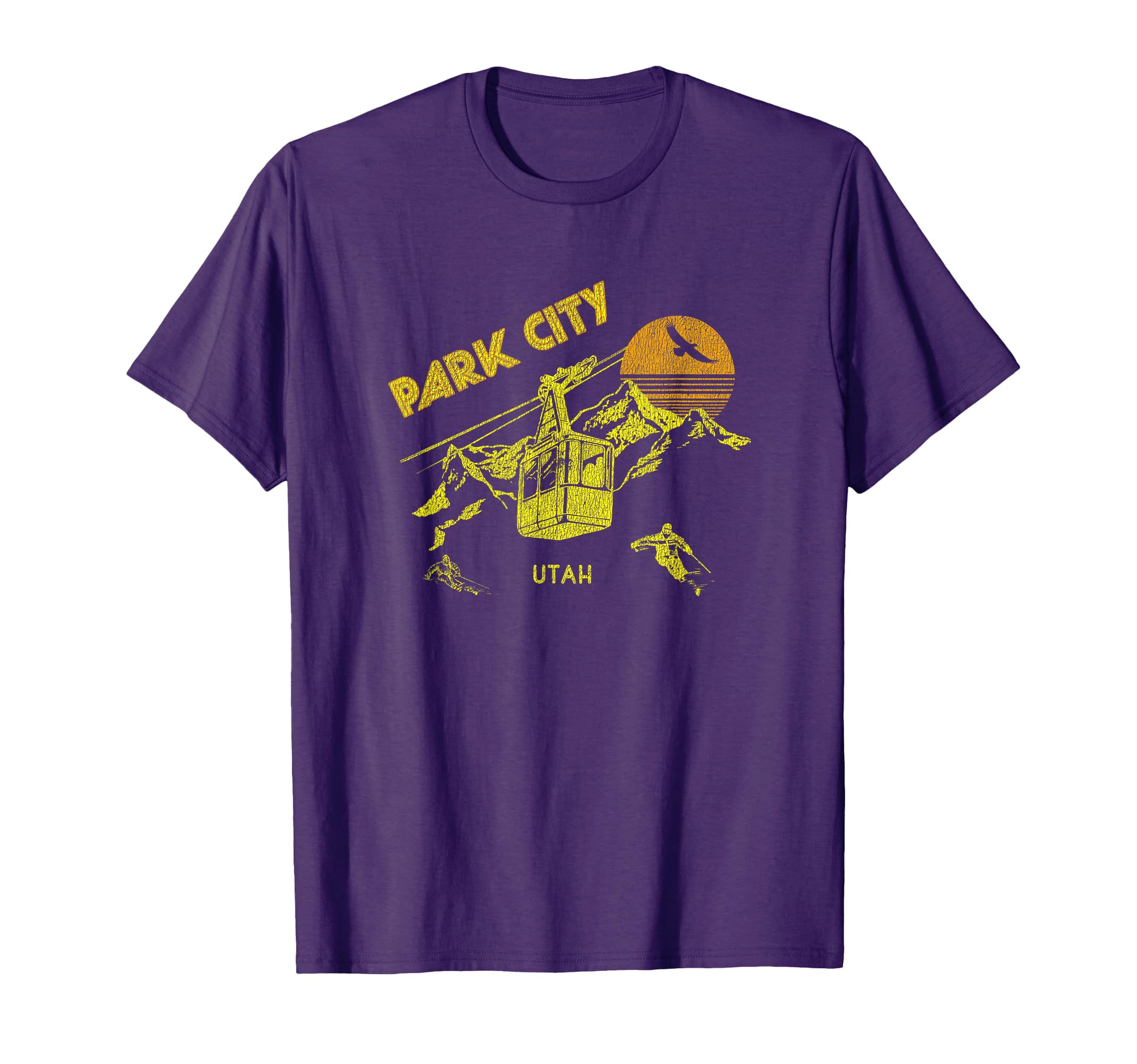 Park City Utah Distressed Skiing T-Shirt - Fun Novelty Design Unisex - T-Shirt, Sweatshirt, Hoodie