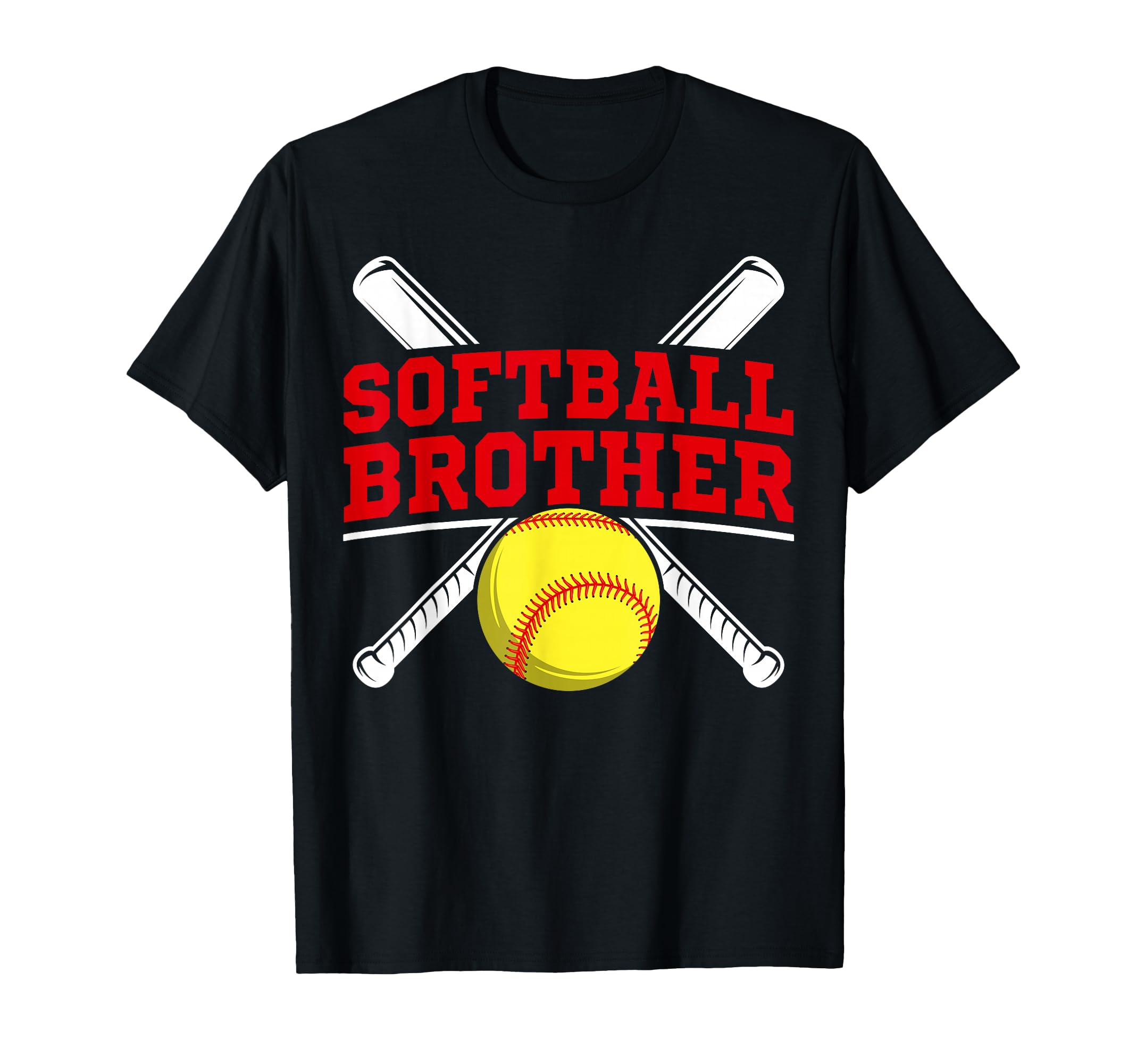 Softball Brother Supporting Sibling T-Shirt - Trendy Graphic for Adults - T-Shirt, Sweatshirt, Hoodie