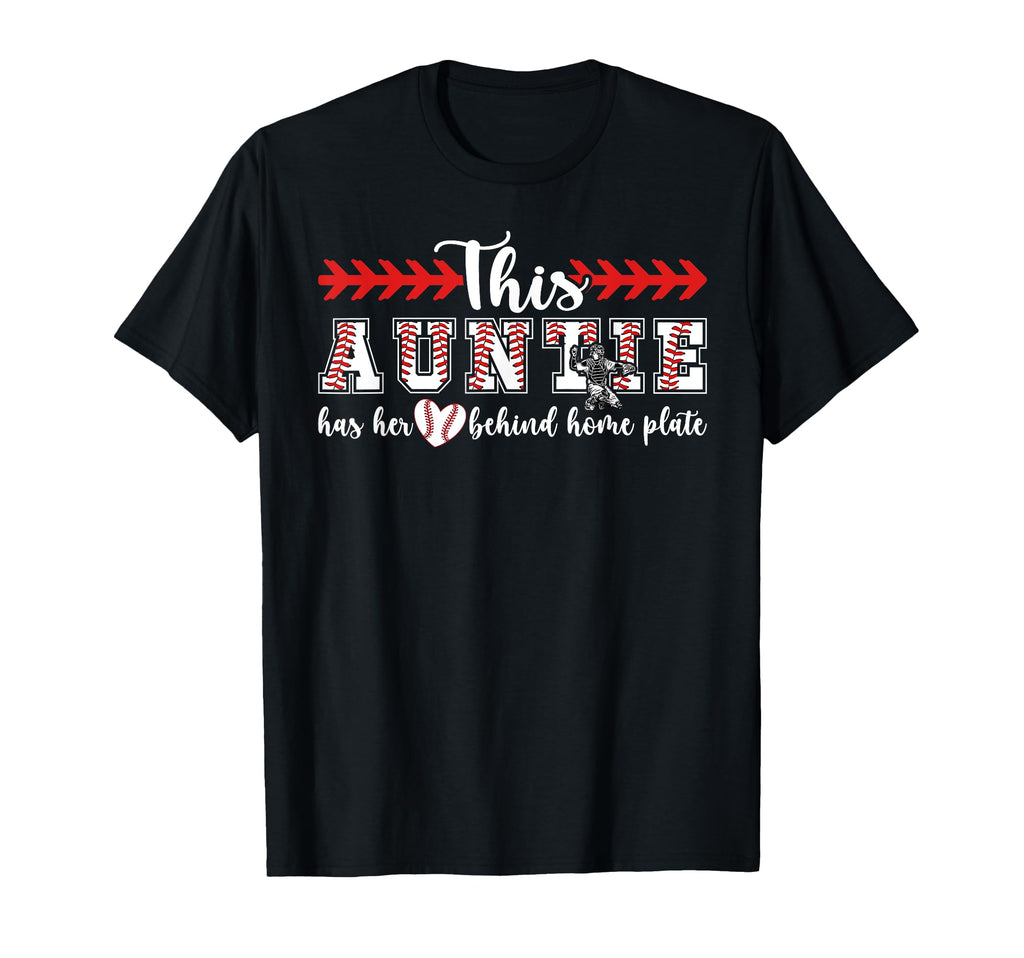 Proud Auntie Baseball Catcher Aunt T-Shirt - Graphic Print Unisex - T-Shirt, Sweatshirt, Hoodie