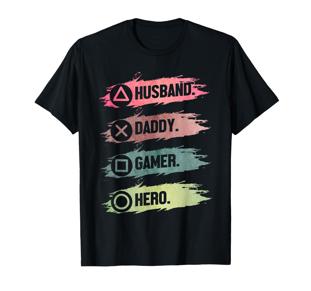 Husband Daddy Gamer Hero Funny T-Shirt - Fun Novelty Design for Adults - T-Shirt, Sweatshirt, Hoodie