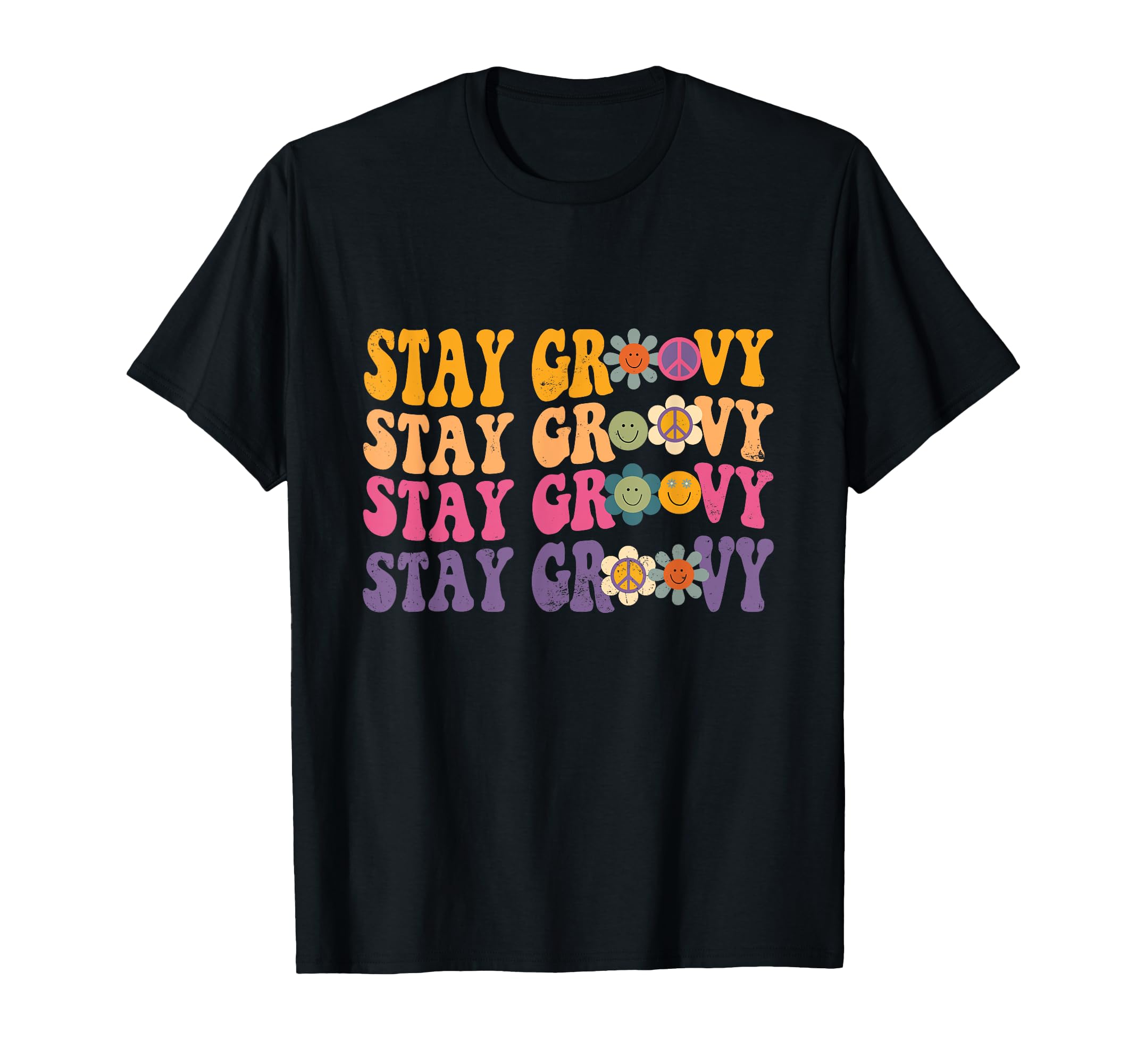 Stay Groovy 70S 80S Hippie Hoodie - Novelty Apparel Men Women - T-Shirt, Sweatshirt, Hoodie