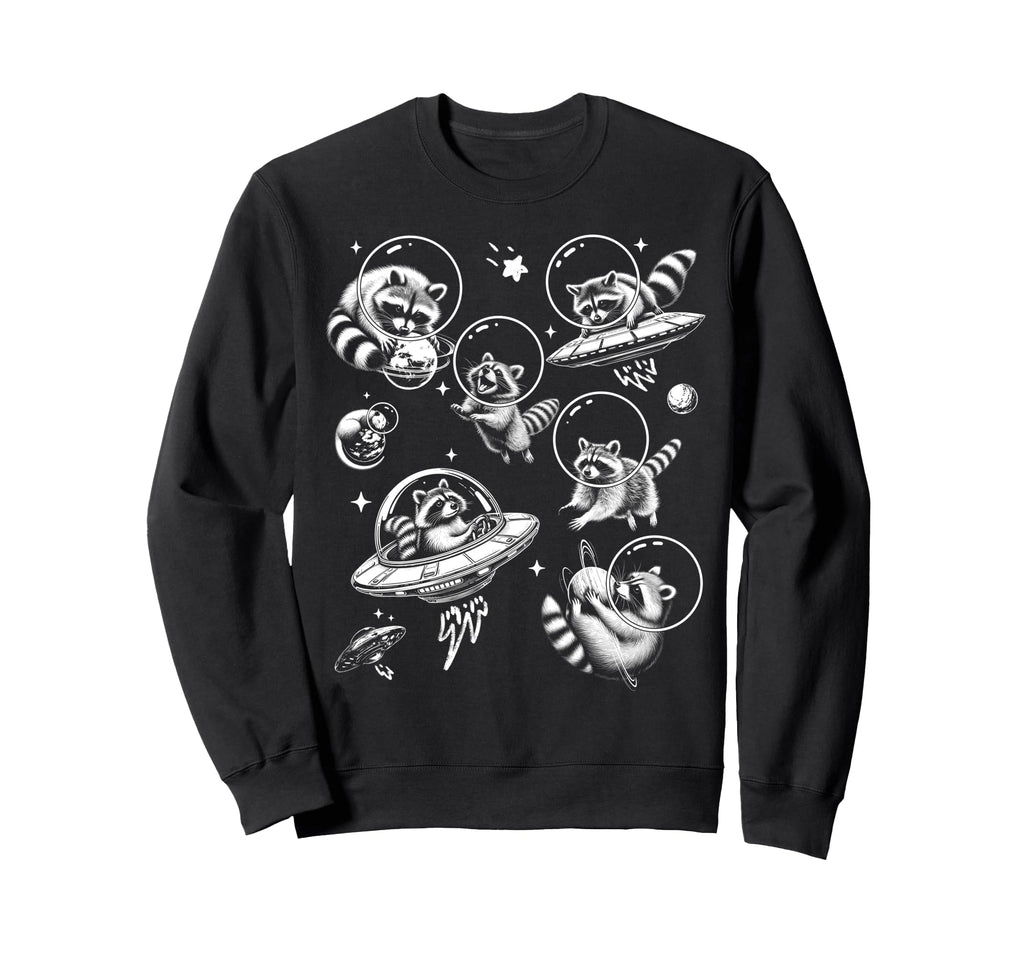 Hilarious Raccoon Astronaut Space Sweatshirt - Custom Art Print for Adults - T-Shirt, Sweatshirt, Hoodie