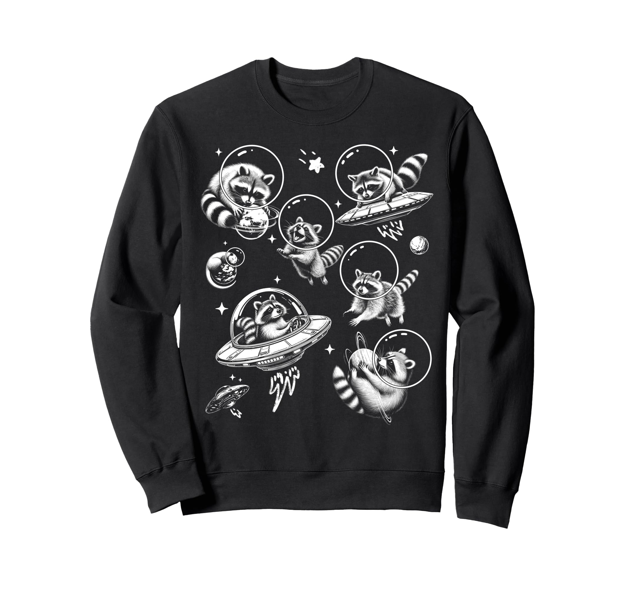 Hilarious Raccoon Astronaut Space Sweatshirt - Custom Art Print for Adults - T-Shirt, Sweatshirt, Hoodie