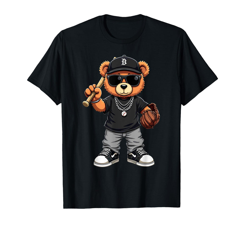 Teddy Bear Baseball Player Batter T-Shirt - Streetwear Style Unisex - T-Shirt, Sweatshirt, Hoodie