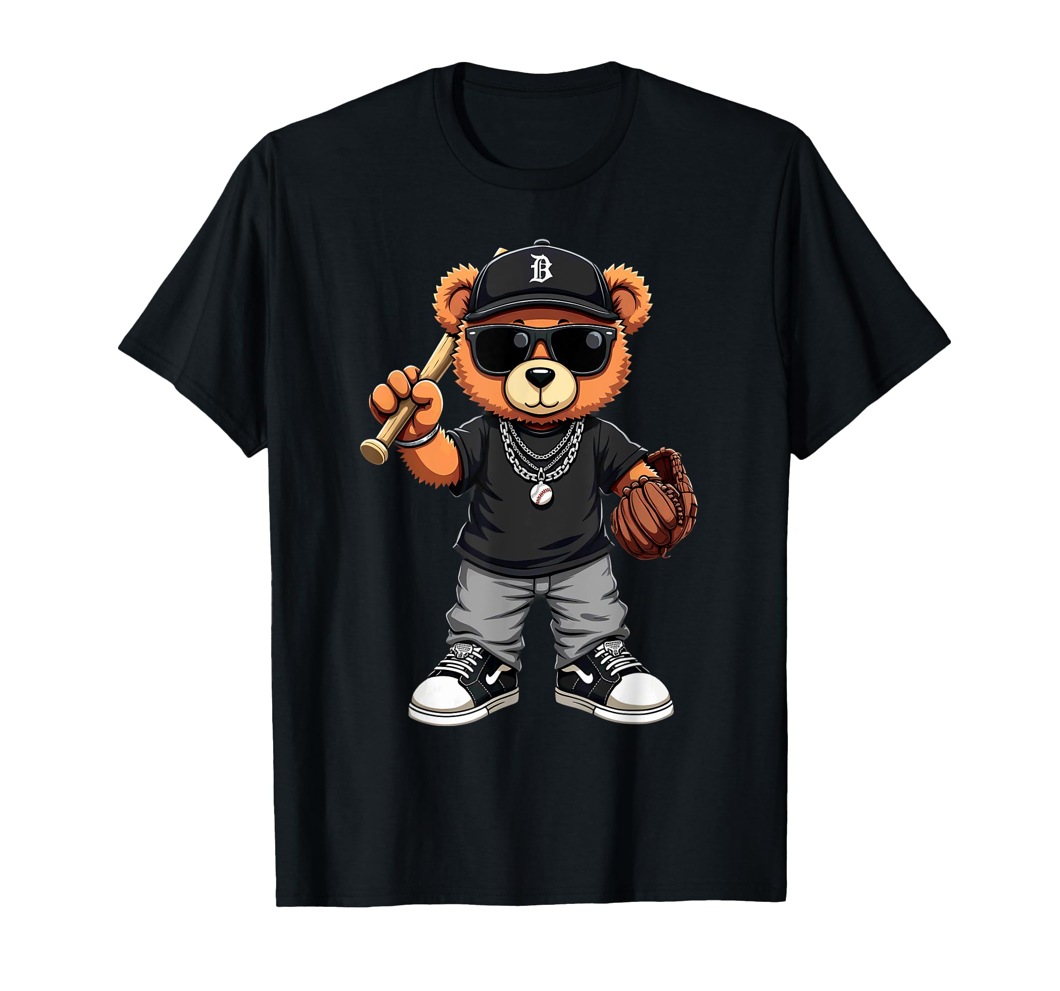 Teddy Bear Baseball Player Batter T-Shirt - Streetwear Style Unisex - T-Shirt, Sweatshirt, Hoodie