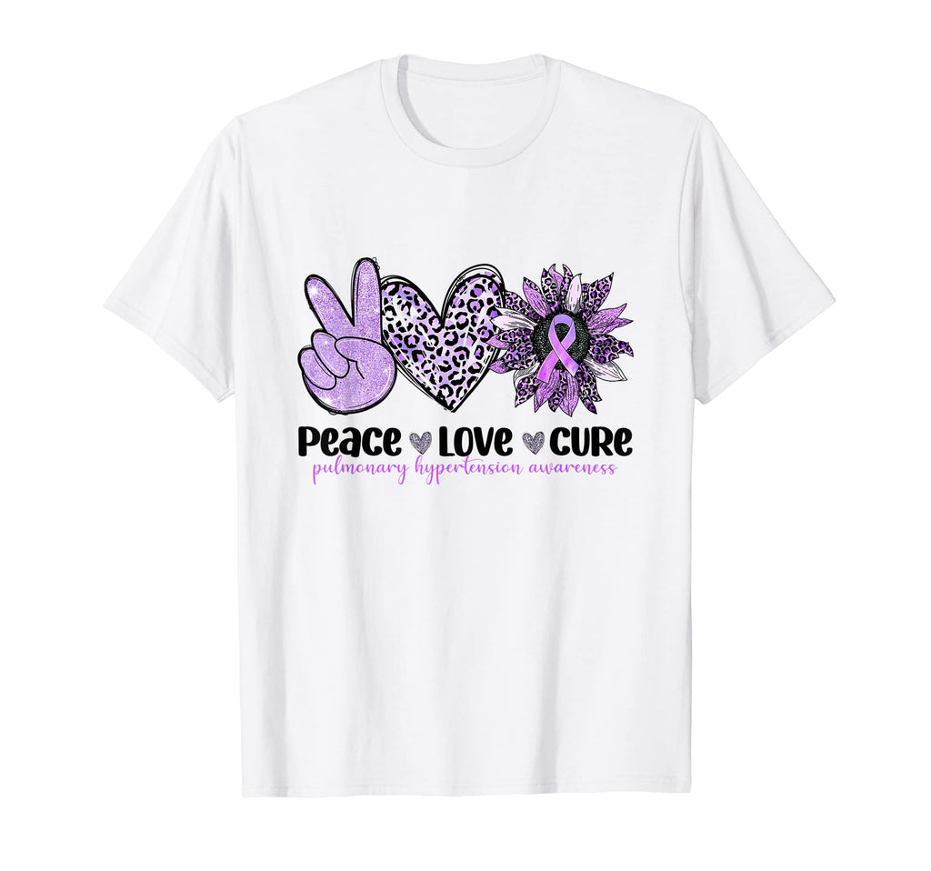 Leopard Sunflower Peace Love Cure T-Shirt - Custom Art Print Unisex - T-Shirt, Sweatshirt, Hoodie