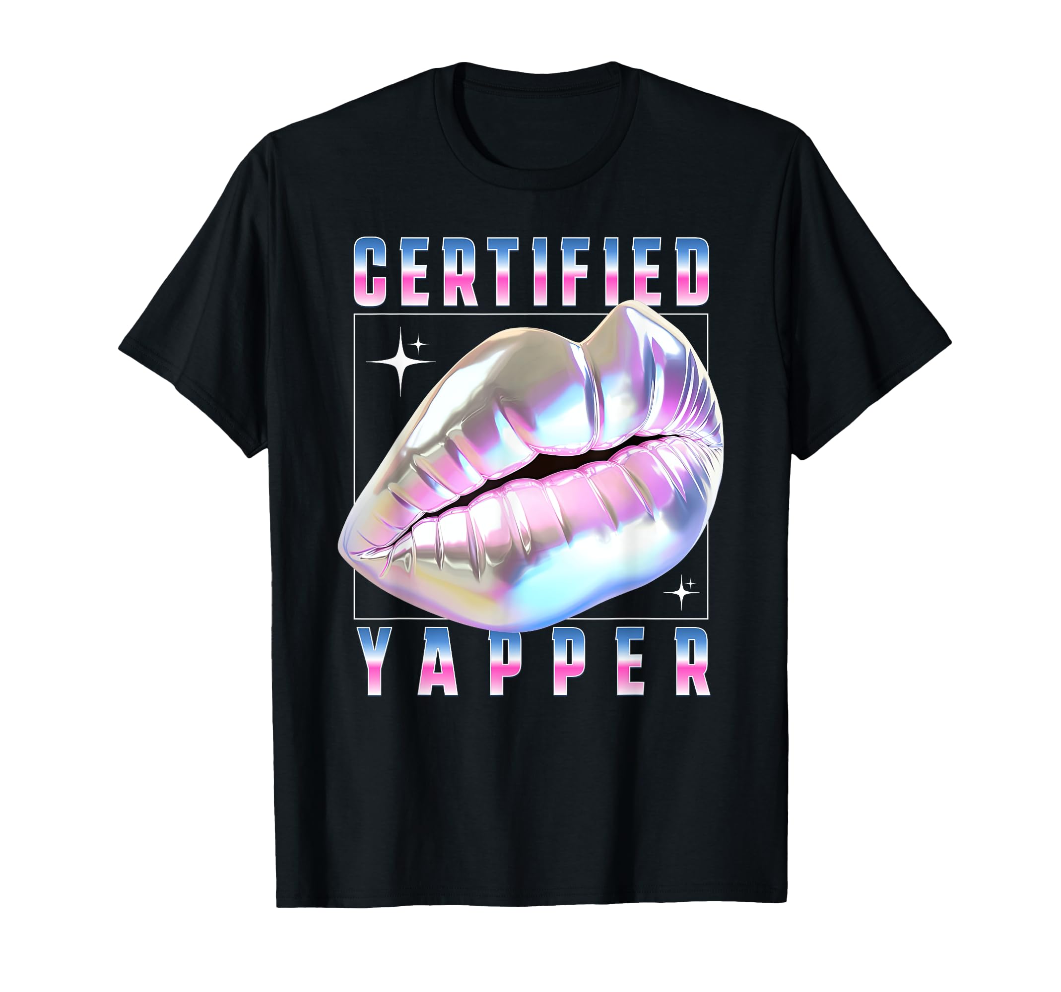 Certified Yapper Bold Lips Y2K T-Shirt - Casual Everyday Wear for Adults - T-Shirt, Sweatshirt, Hoodie