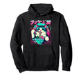 Ramen Cat Vaporwave Japanese Hoodie - Minimalist Print for Adults - T-Shirt, Sweatshirt, Hoodie
