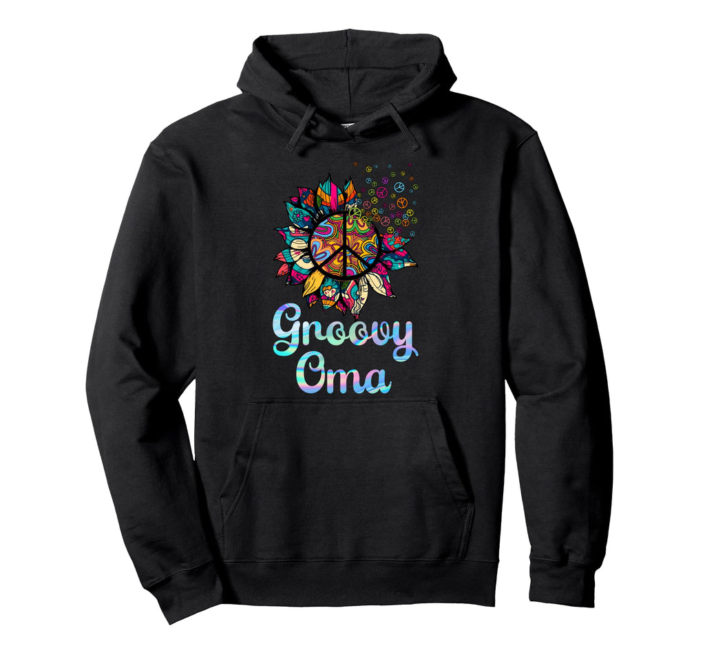 Flower Power Groovy Oma Hippie Funny Hoodie - Trendy Graphic for Adults - T-Shirt, Sweatshirt, Hoodie